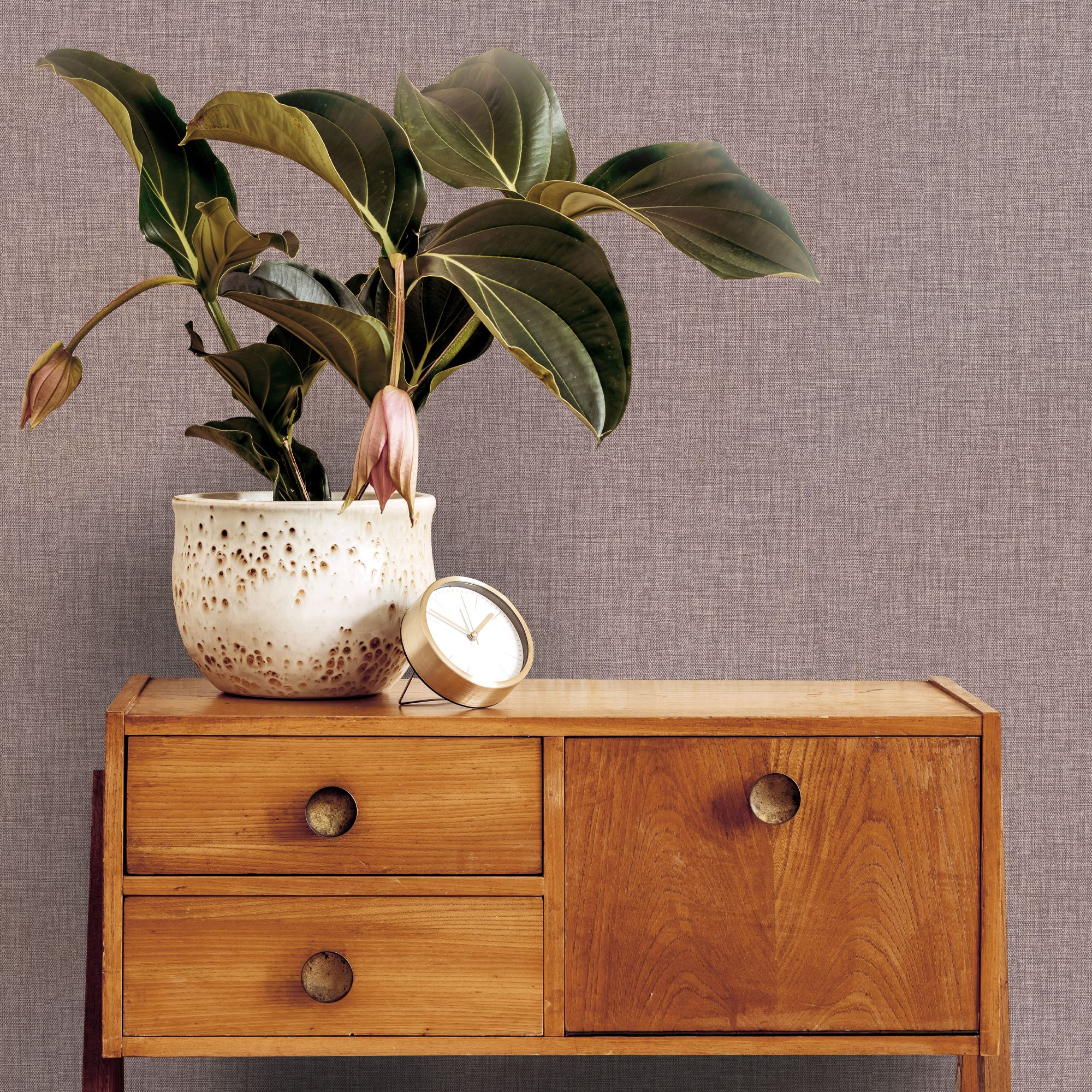 GoodHome Shung Mulberry Woven effect Contemporary Textured Wallpaper