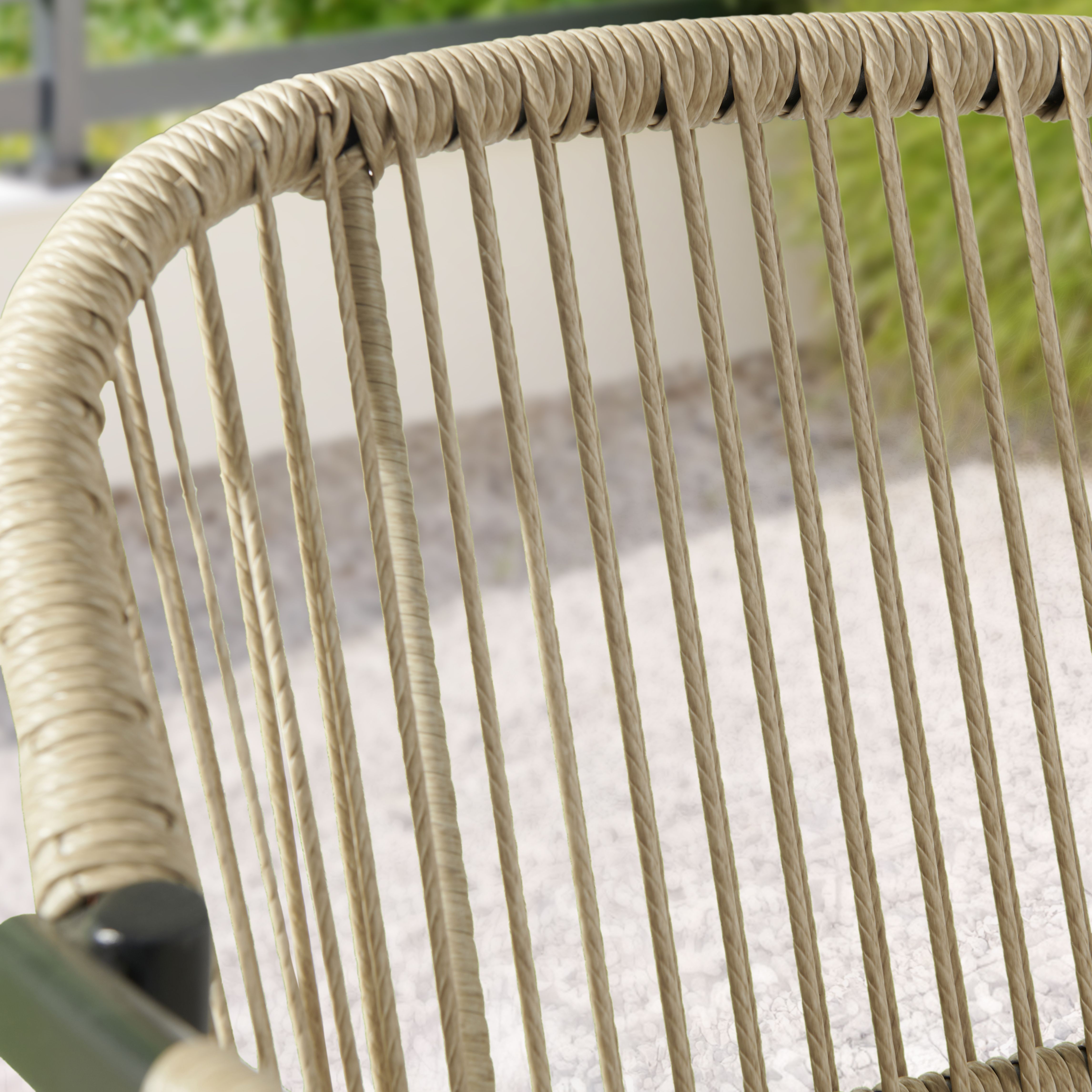 GoodHome Siliana Matt Beige Metal 5 Seater Corner Coffee set