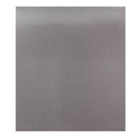GoodHome Silver Single Gunmetal effect Stainless steel Splashback, (H)800mm (W)600mm (T)1mm