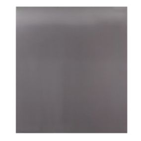 GoodHome Silver Single Gunmetal effect Stainless steel Splashback, (H)800mm (W)900mm (T)1mm
