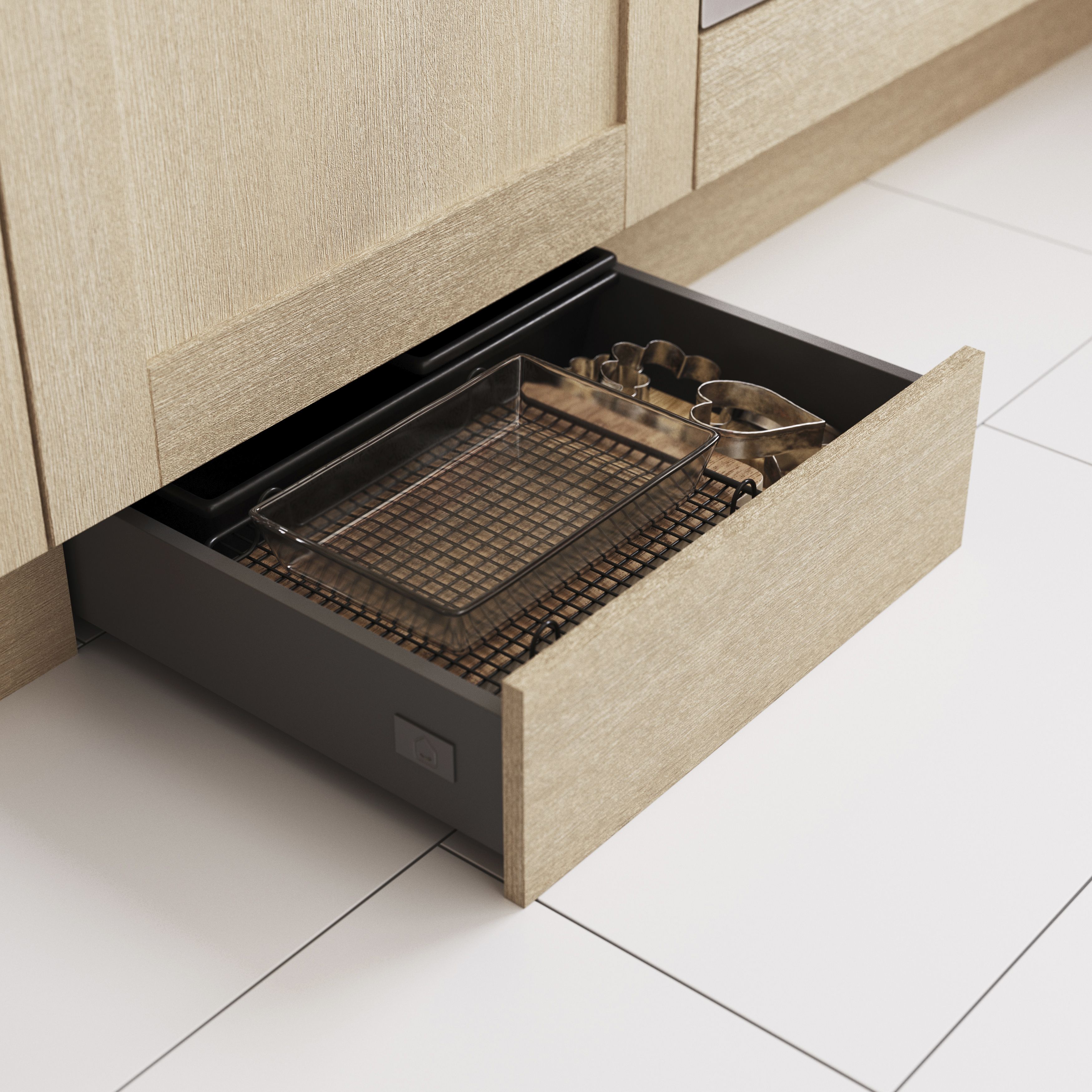 GoodHome Silver Slide Side-fixed Drawer runner (L)964mm, Pair