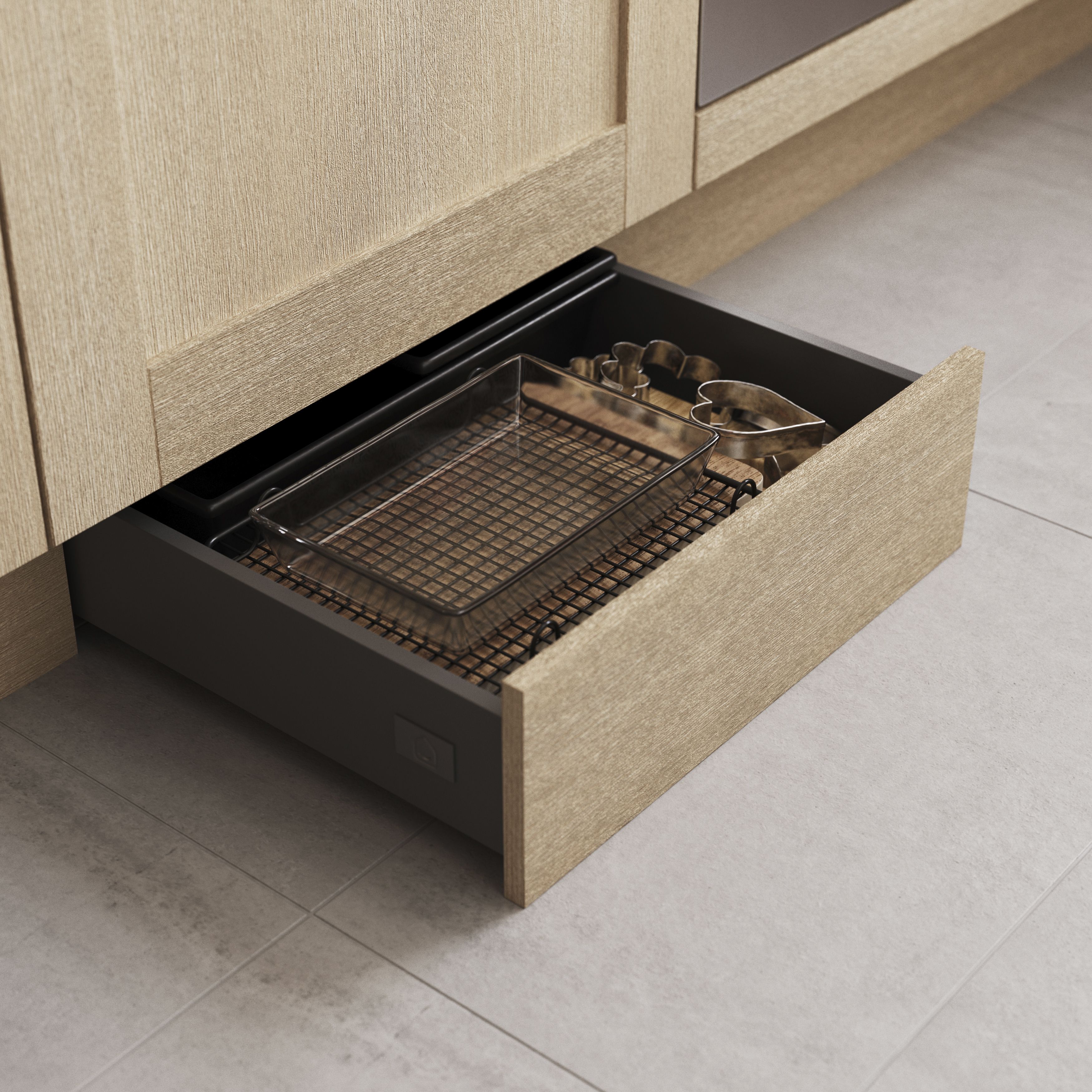 GoodHome Silver Slide Side-fixed Drawer runner (L)964mm, Pair