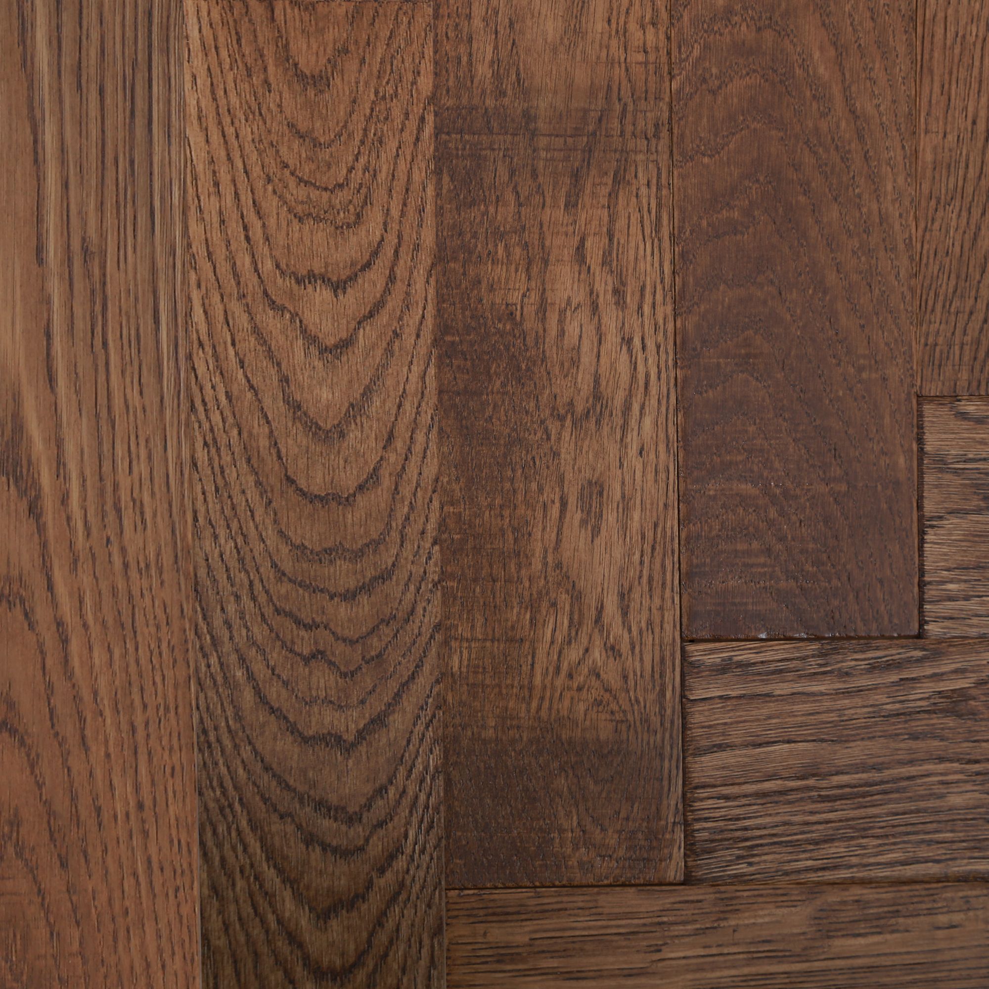 GoodHome Skanor Herringbone Dark Wood effect Oak Solid wood flooring, 1.94m²