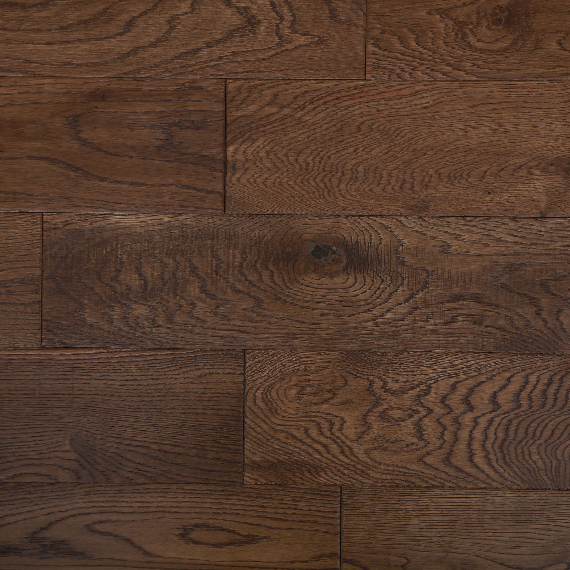 GoodHome Skanor Natural Dark Brown Oak Solid wood flooring, Pack of 1, 1.8m²