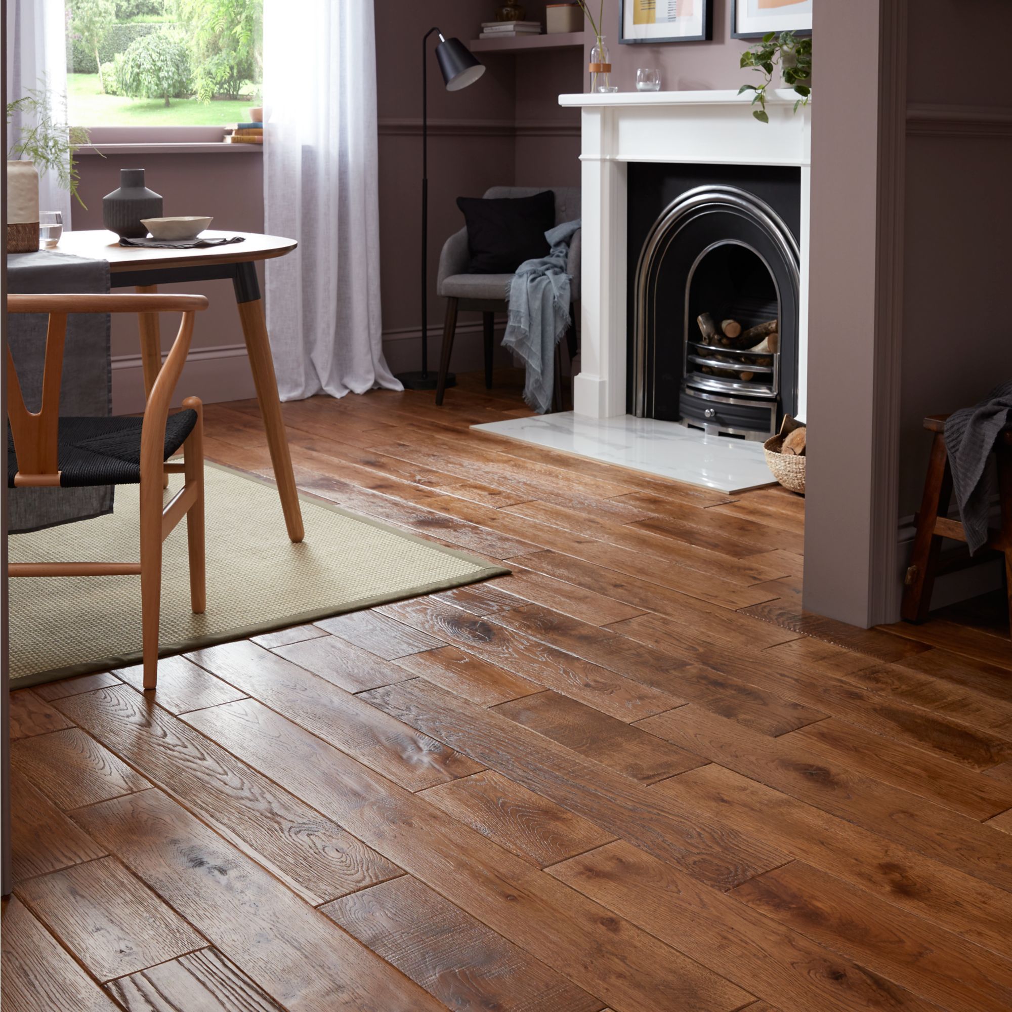 GoodHome Skanor wide Natural Bleached wood effect Oak Flooring Flooring, 1.8m²