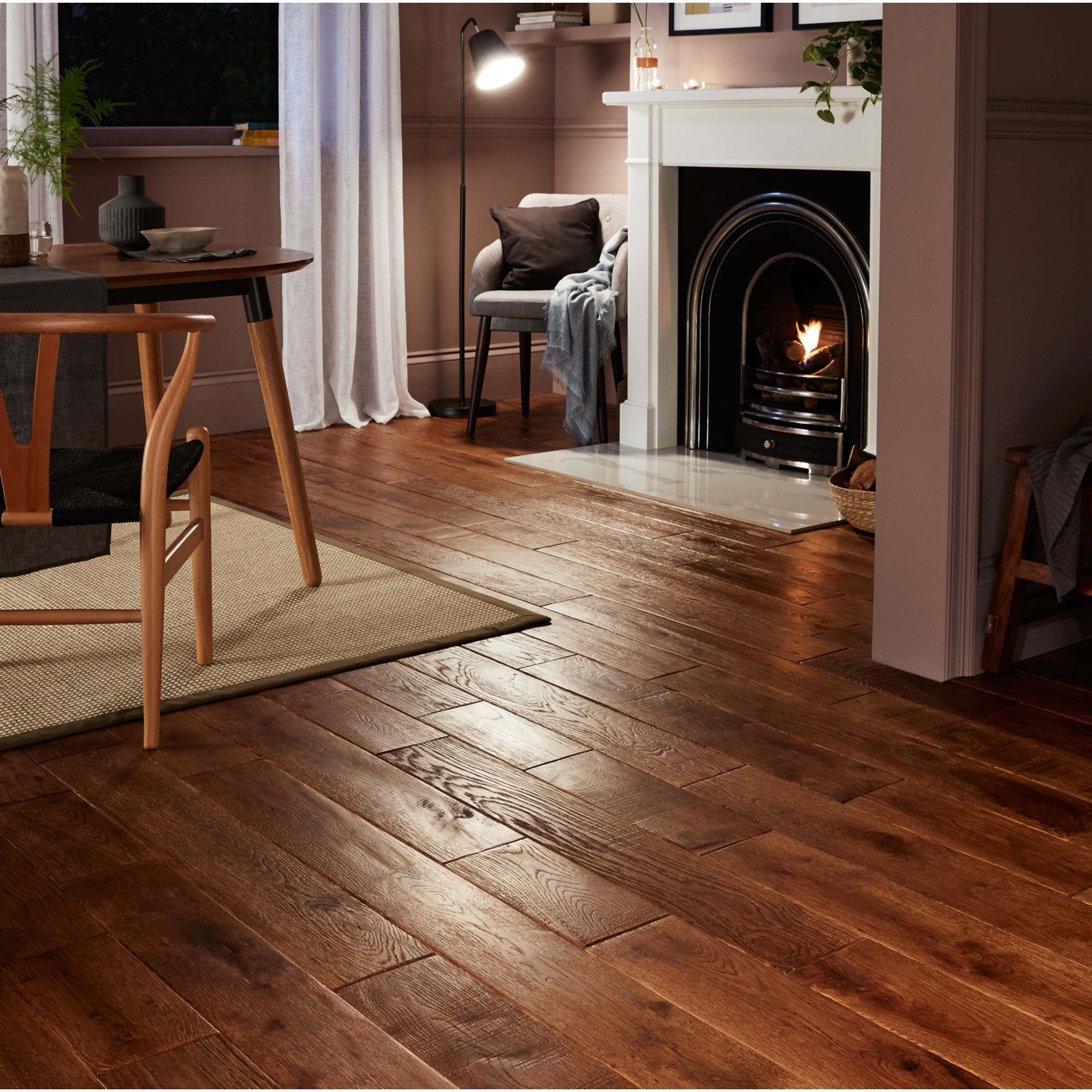 GoodHome Skanor Wide Natural Oak Solid Wood Flooring, 1.8m² Set | DIY ...