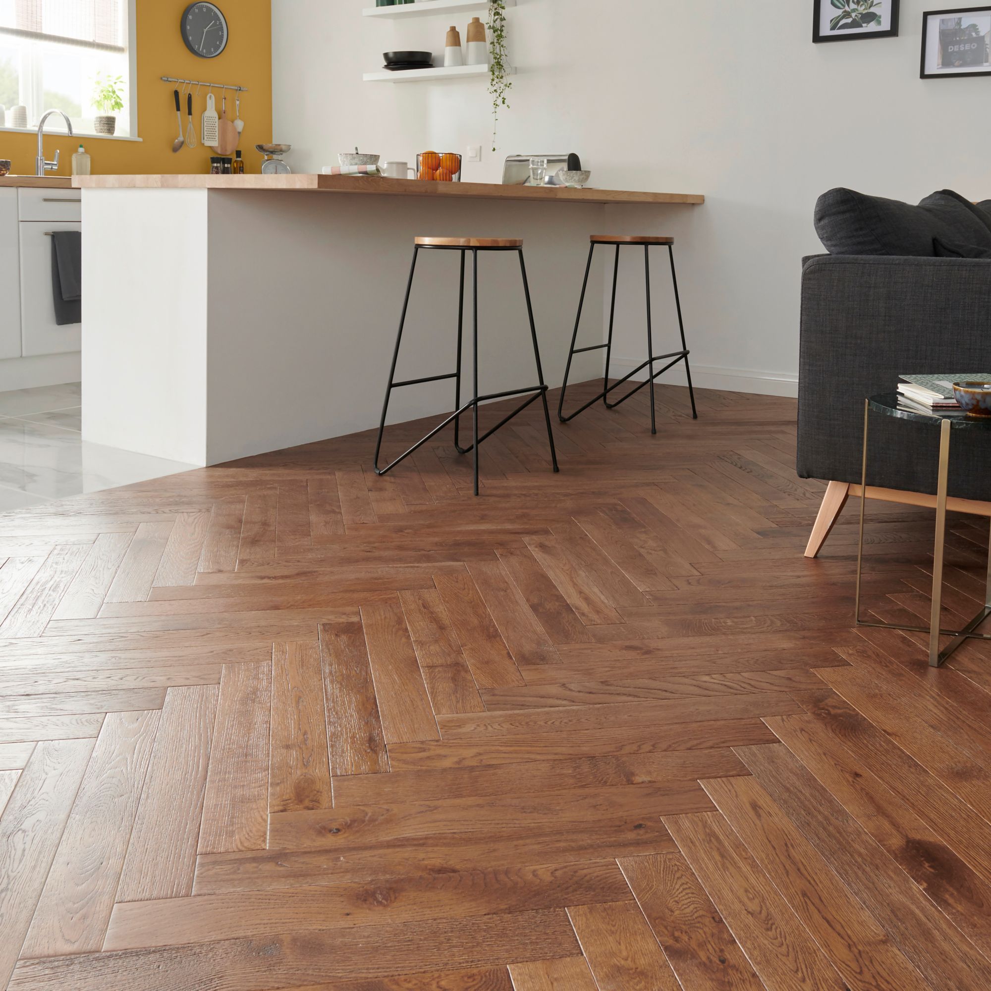 GoodHome Skara Natural wood effect Wood Solid wood flooring, 0.86m²