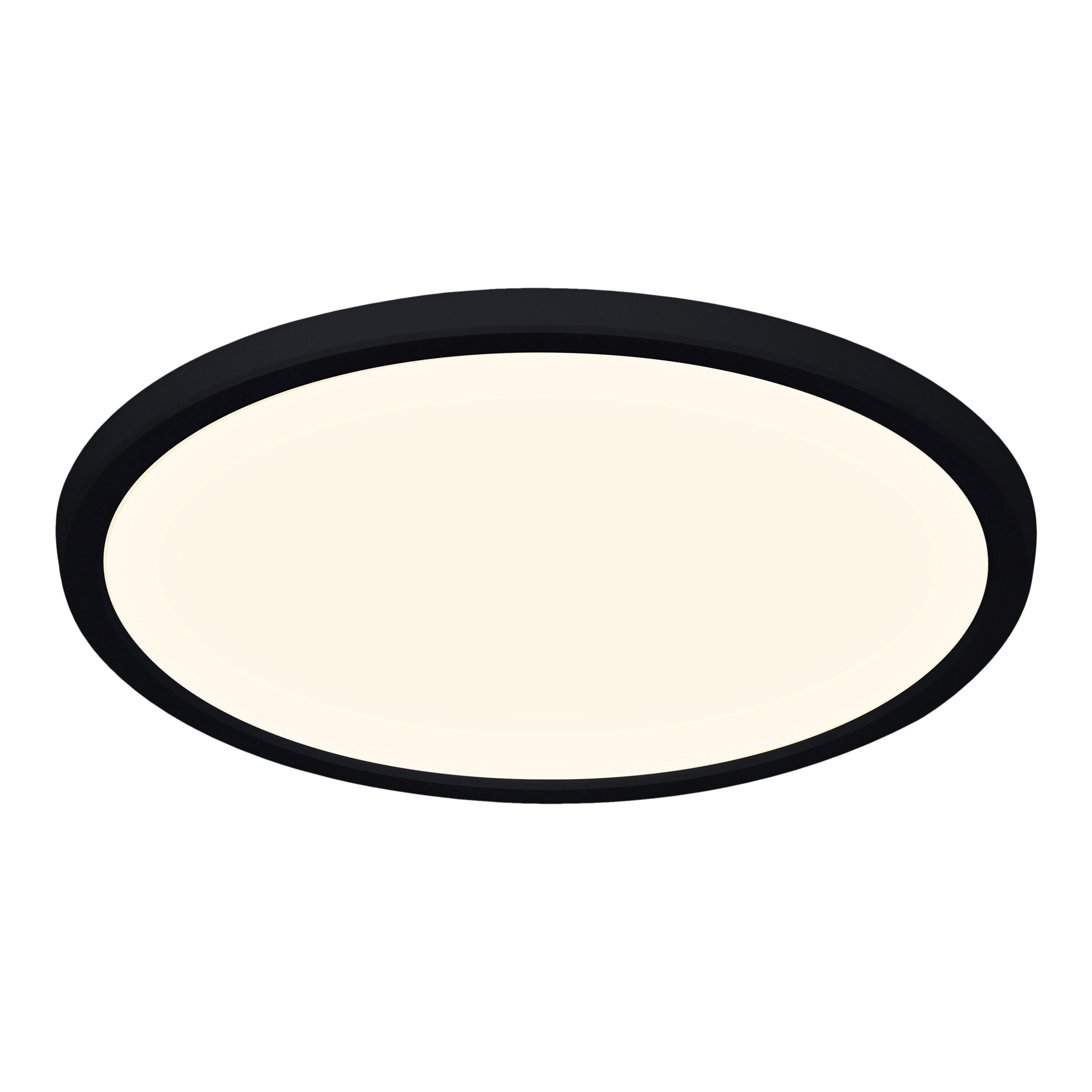 GoodHome Solidaster Matt Plastic Black Frosted effect LED Ceiling light
