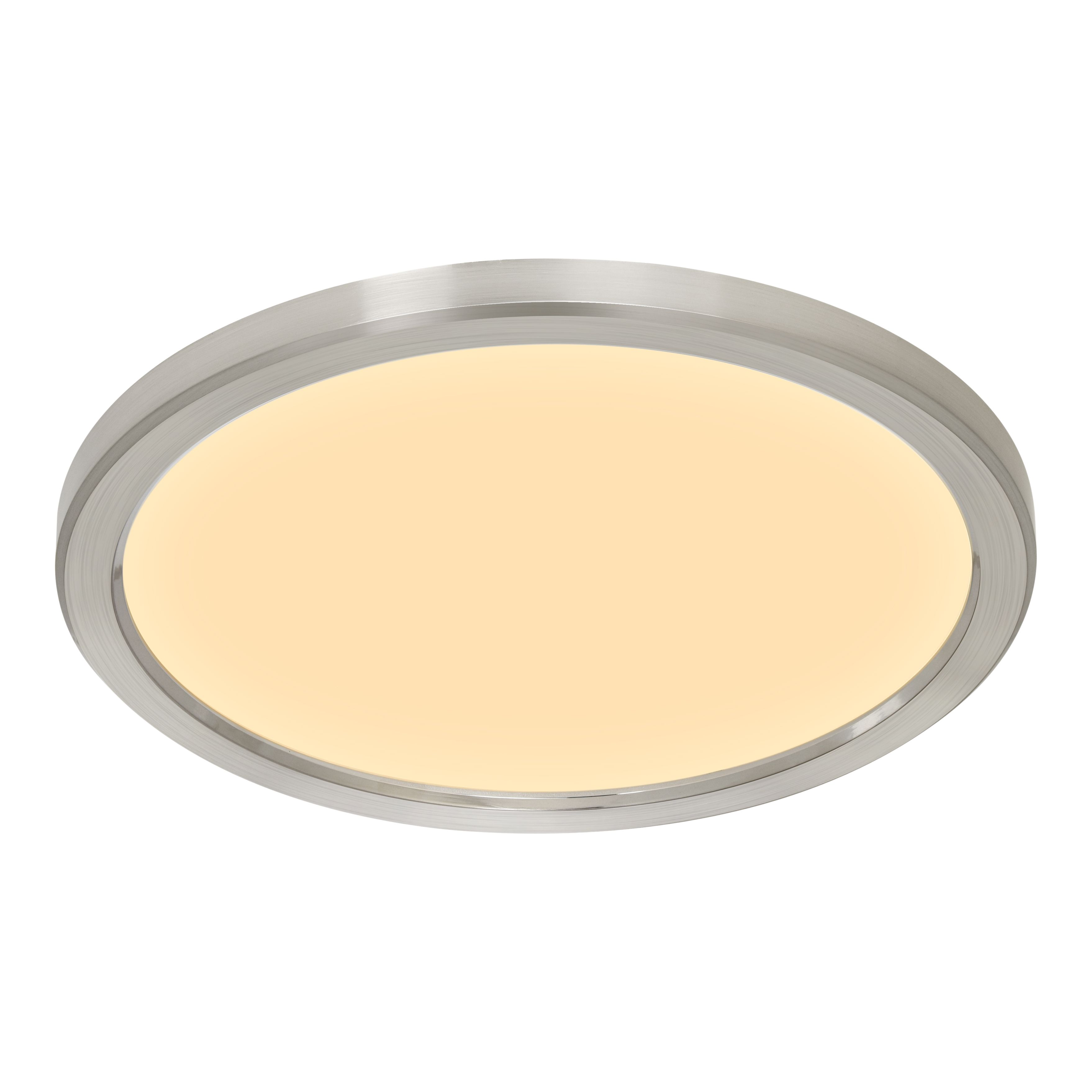 GoodHome Solidaster Satin Plastic Nickel effect LED Ceiling light