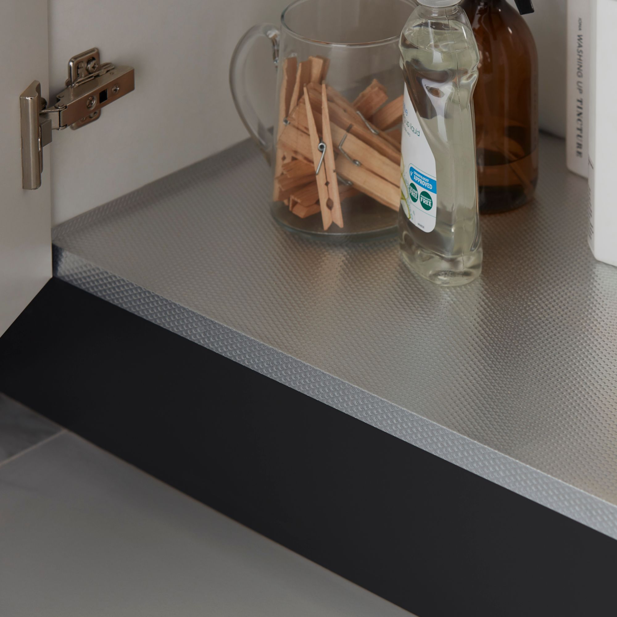 GoodHome Sonchus Silver Metallic effect Aluminium Lining, (W)564mm