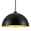 GoodHome Songor Black Gold effect Dome Light shade (D)38cm