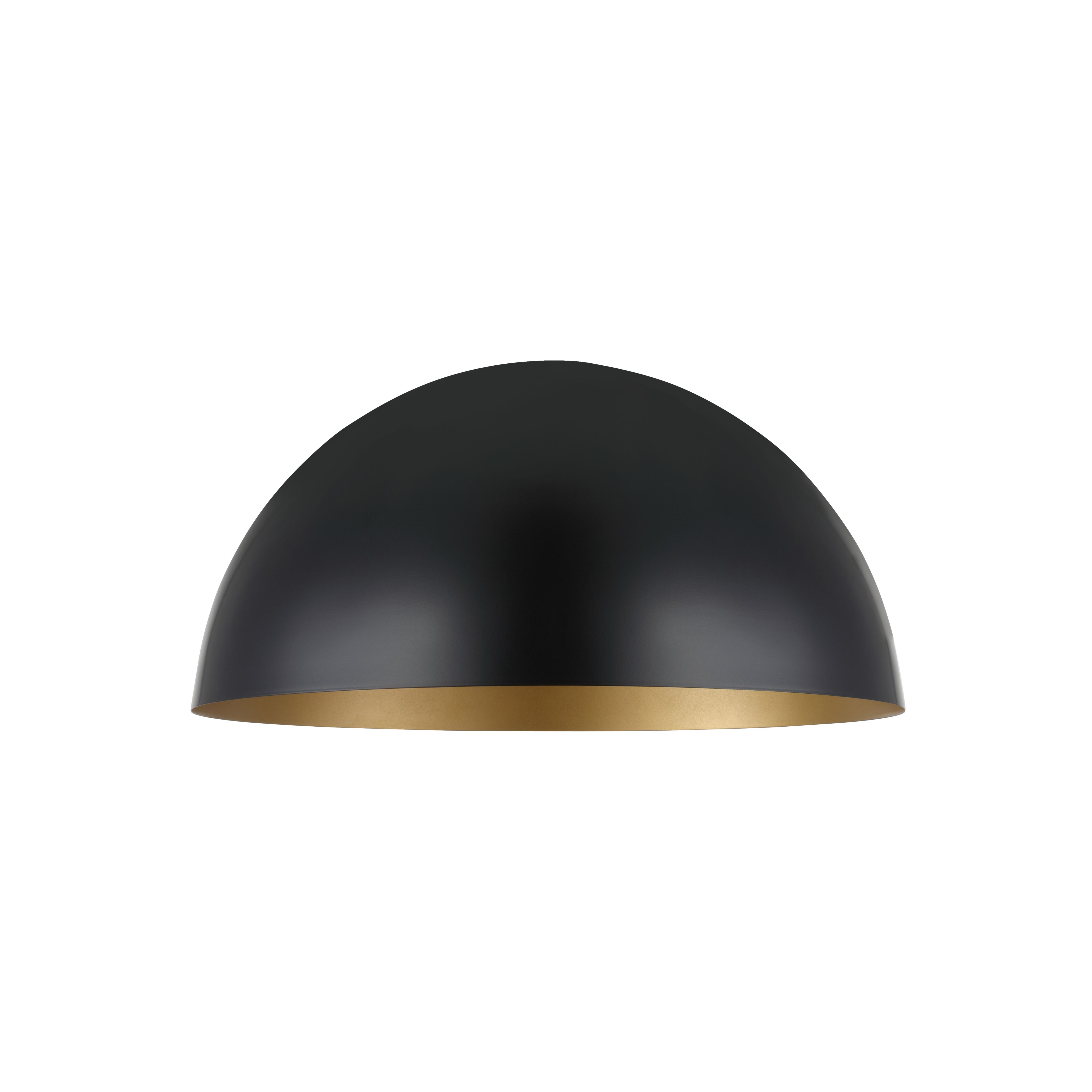 GoodHome Songor Black Gold effect Dome Semi-circle Light shade (D)38cm