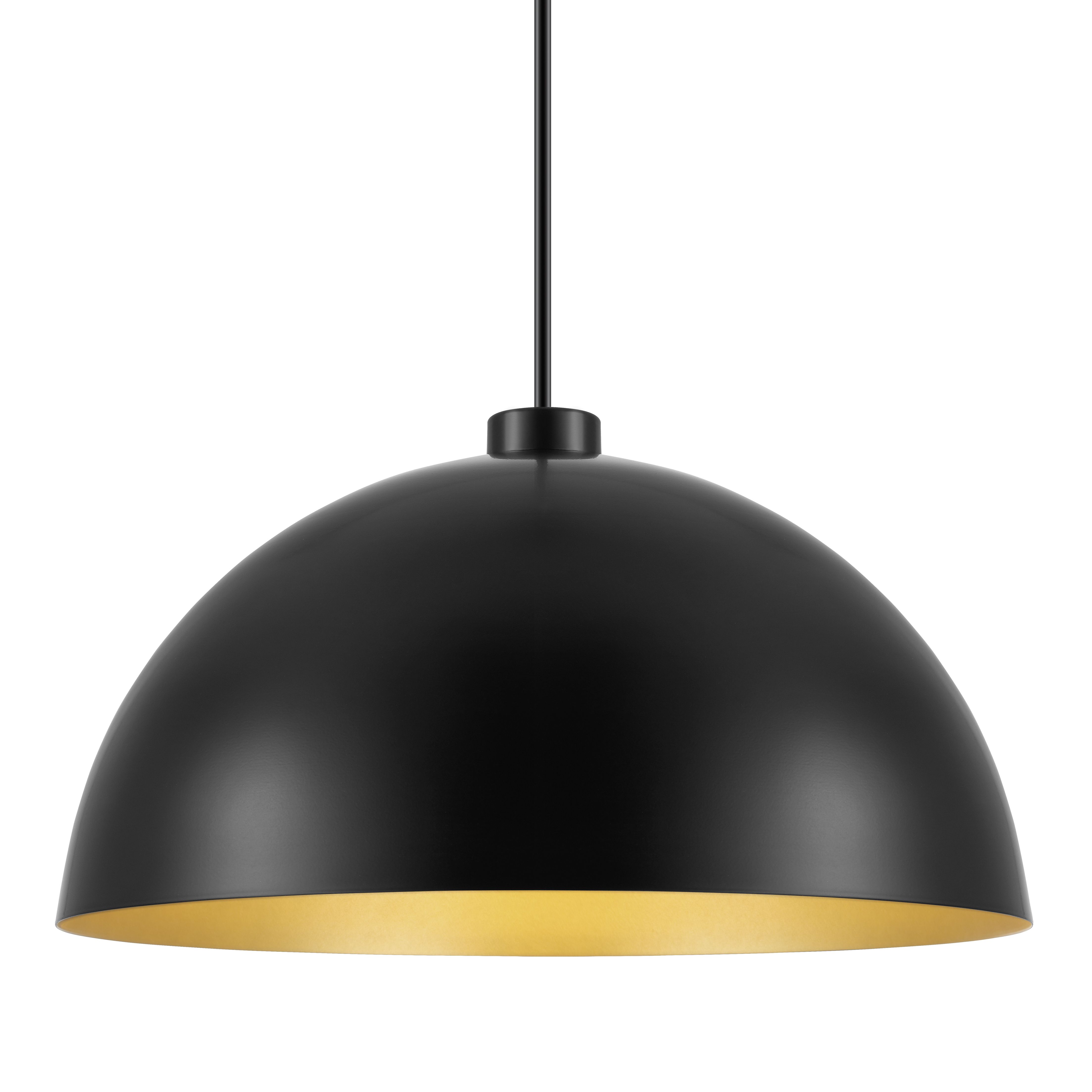 GoodHome Songor Black Gold effect Dome Semi-circle Light shade (D)38cm