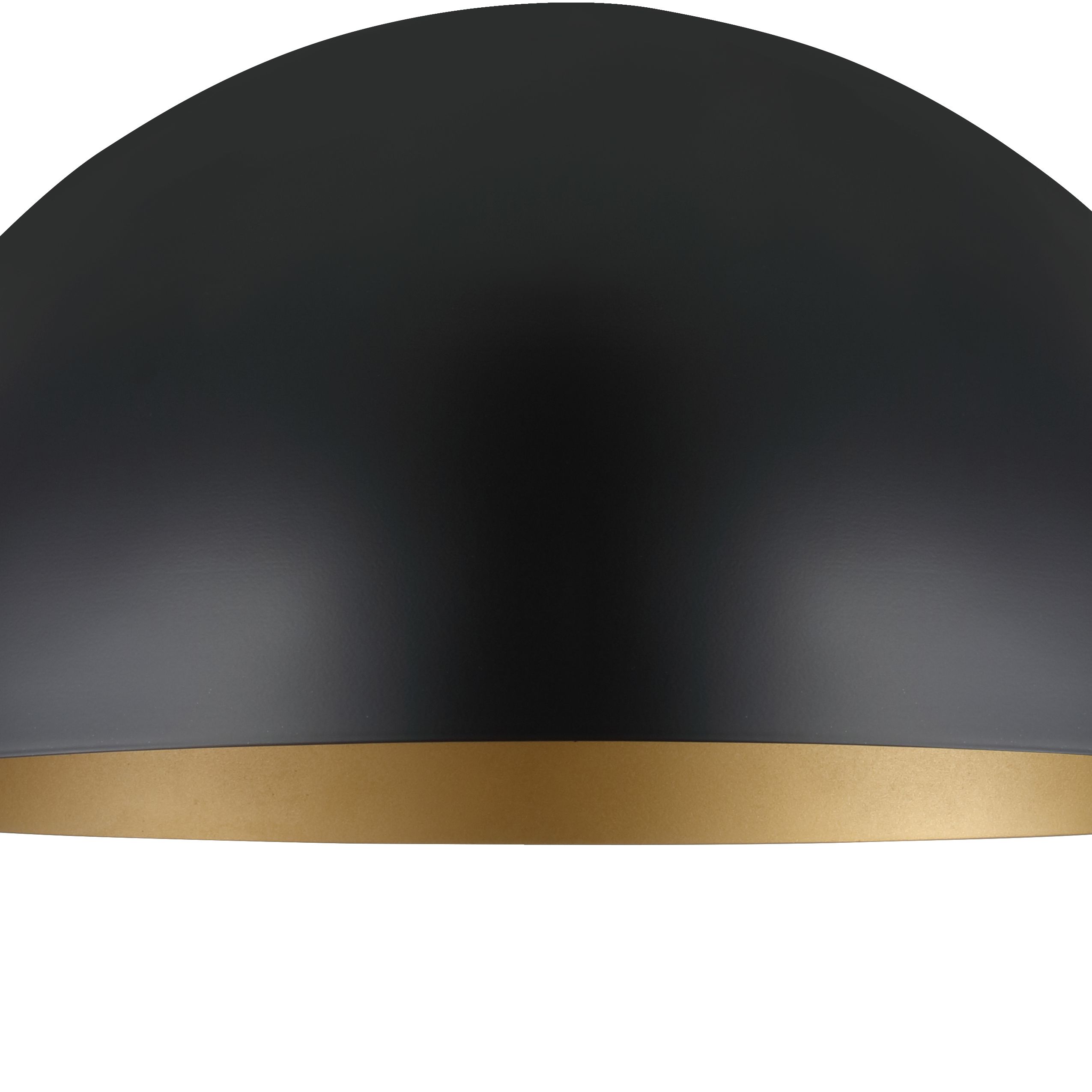 GoodHome Songor Black Gold effect Dome Semi-circle Light shade (D)38cm