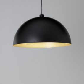 GoodHome Songor Black Pendant Light shade (D)58cm