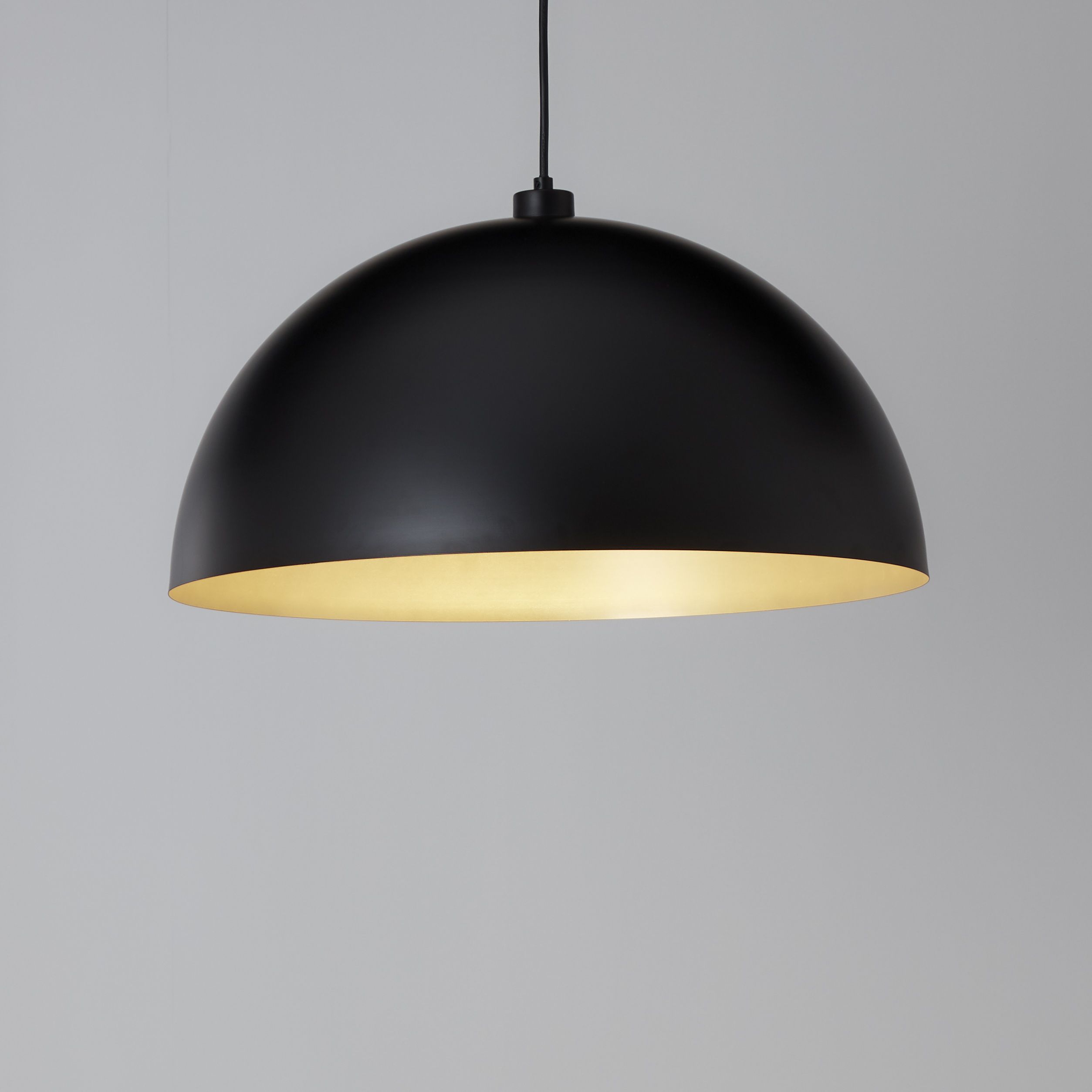 GoodHome Songor Black Pendant Semi-circle Light shade (D)58cm