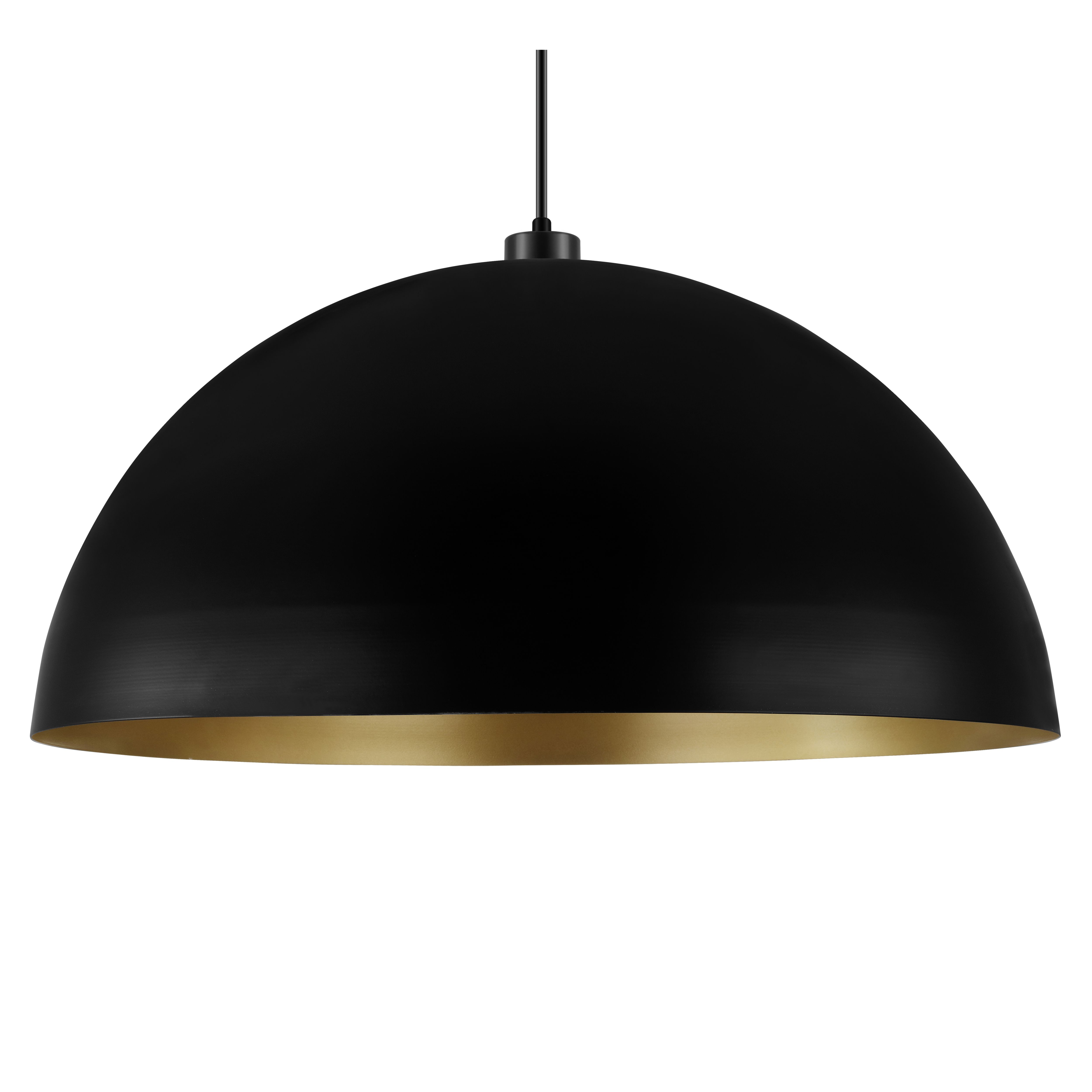 GoodHome Songor Black Pendant Semi-circle Light shade (D)58cm