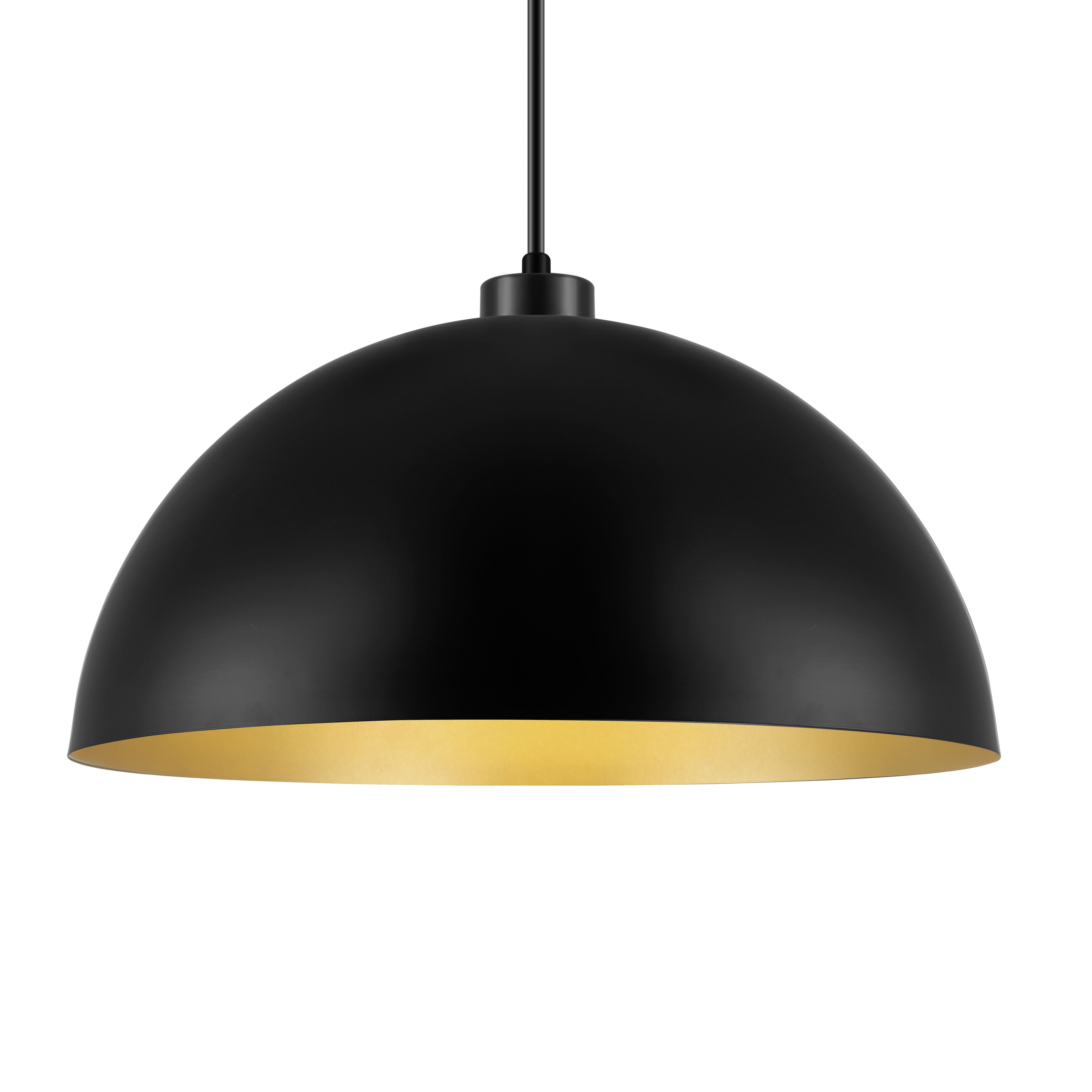 GoodHome Songor Black Pendant Semi-circle Light shade (D)58cm