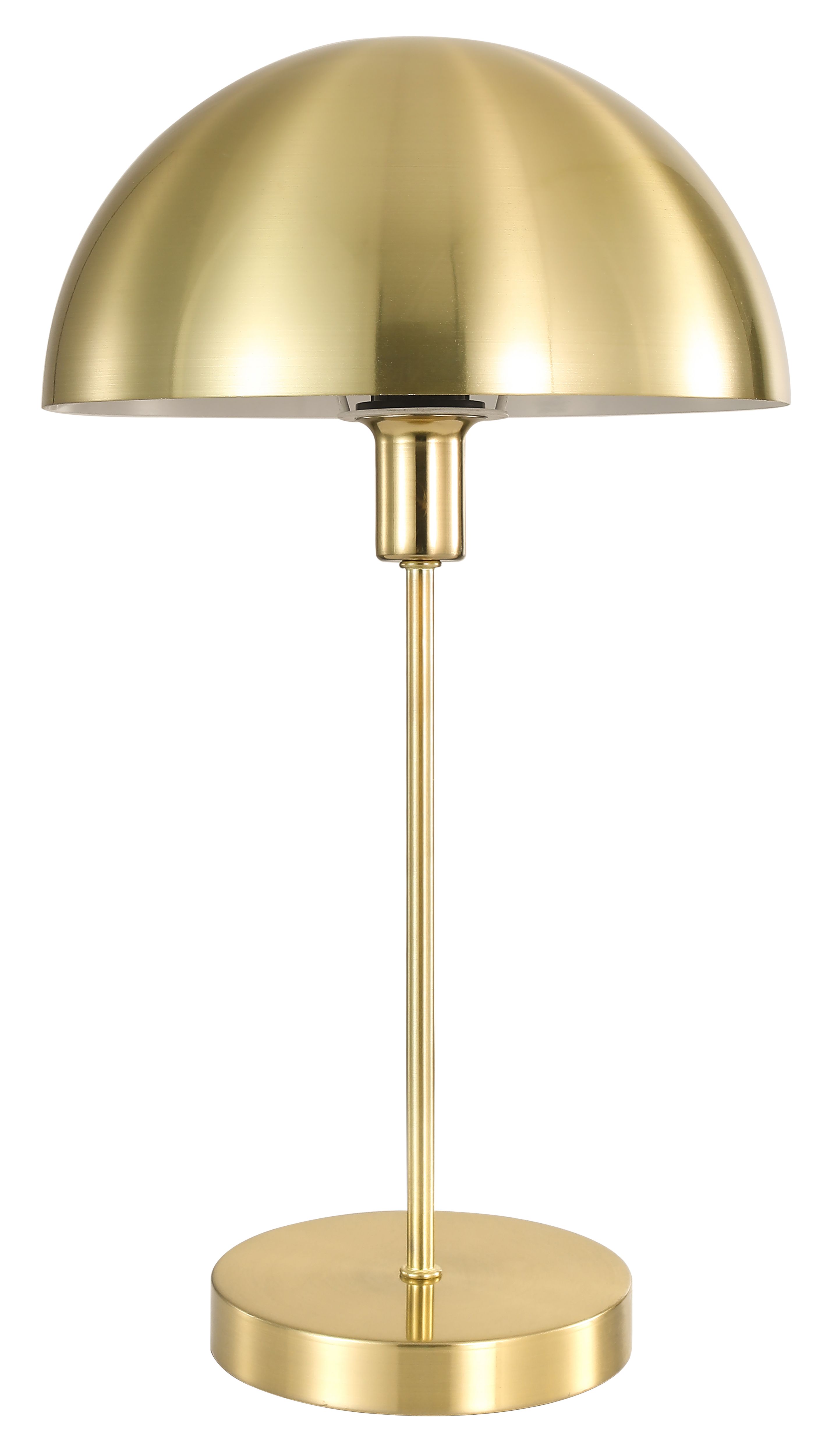 GoodHome Songor Modern Round Brushed Satin Brushed Brass effect Table lamp