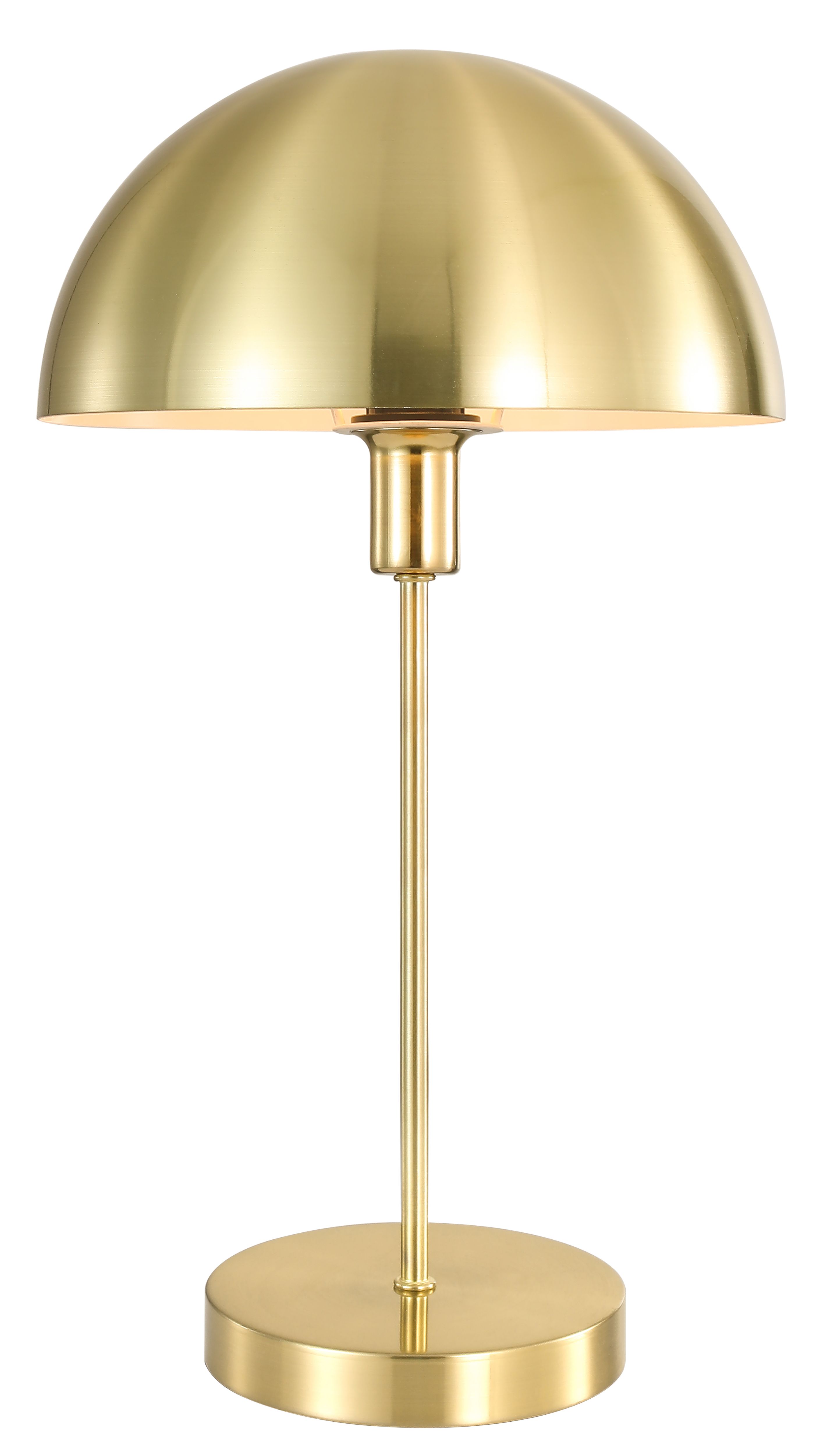 GoodHome Songor Modern Round Brushed Satin Brushed Brass effect Table lamp