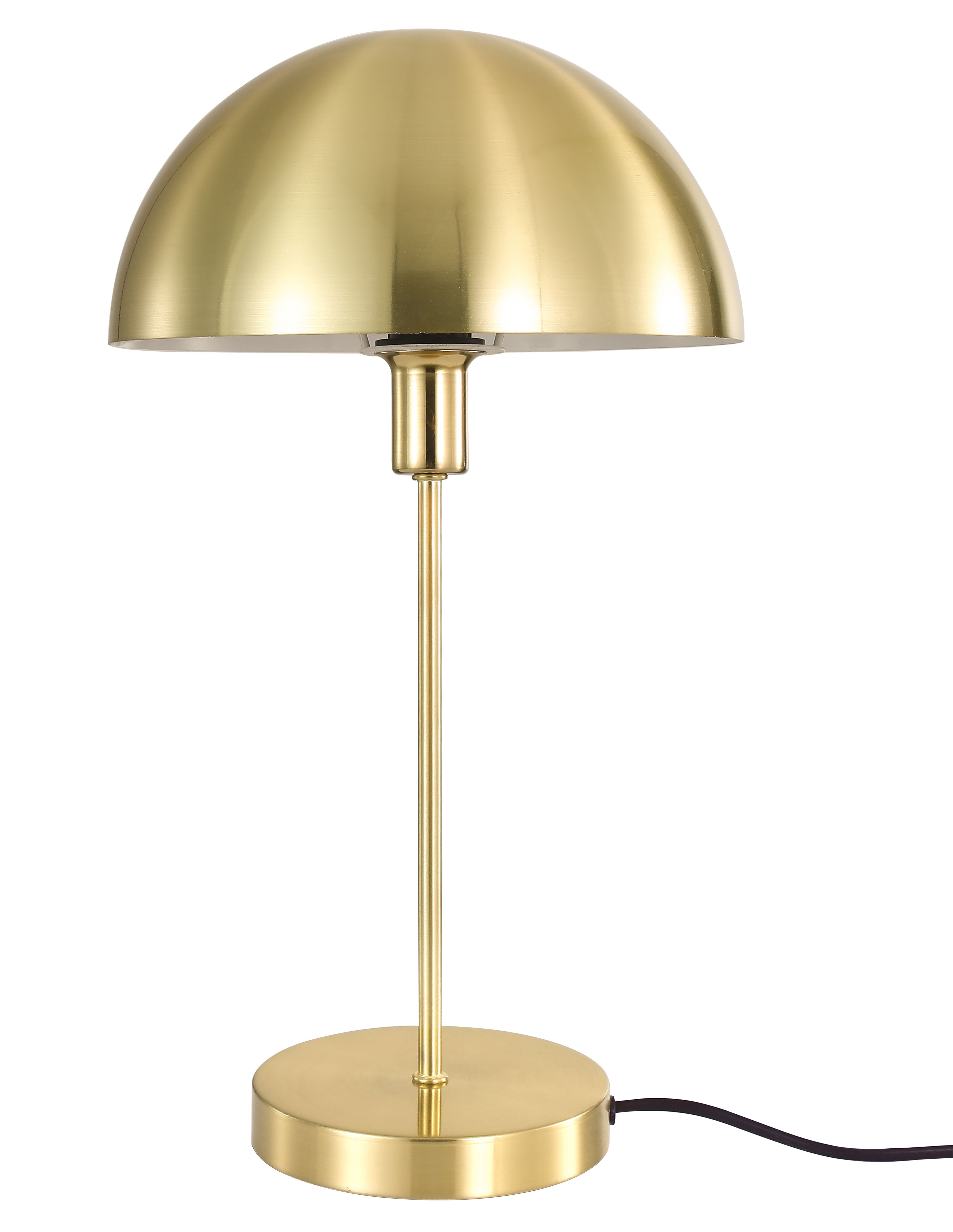 GoodHome Songor Modern Round Brushed Satin Brushed Brass effect Table lamp