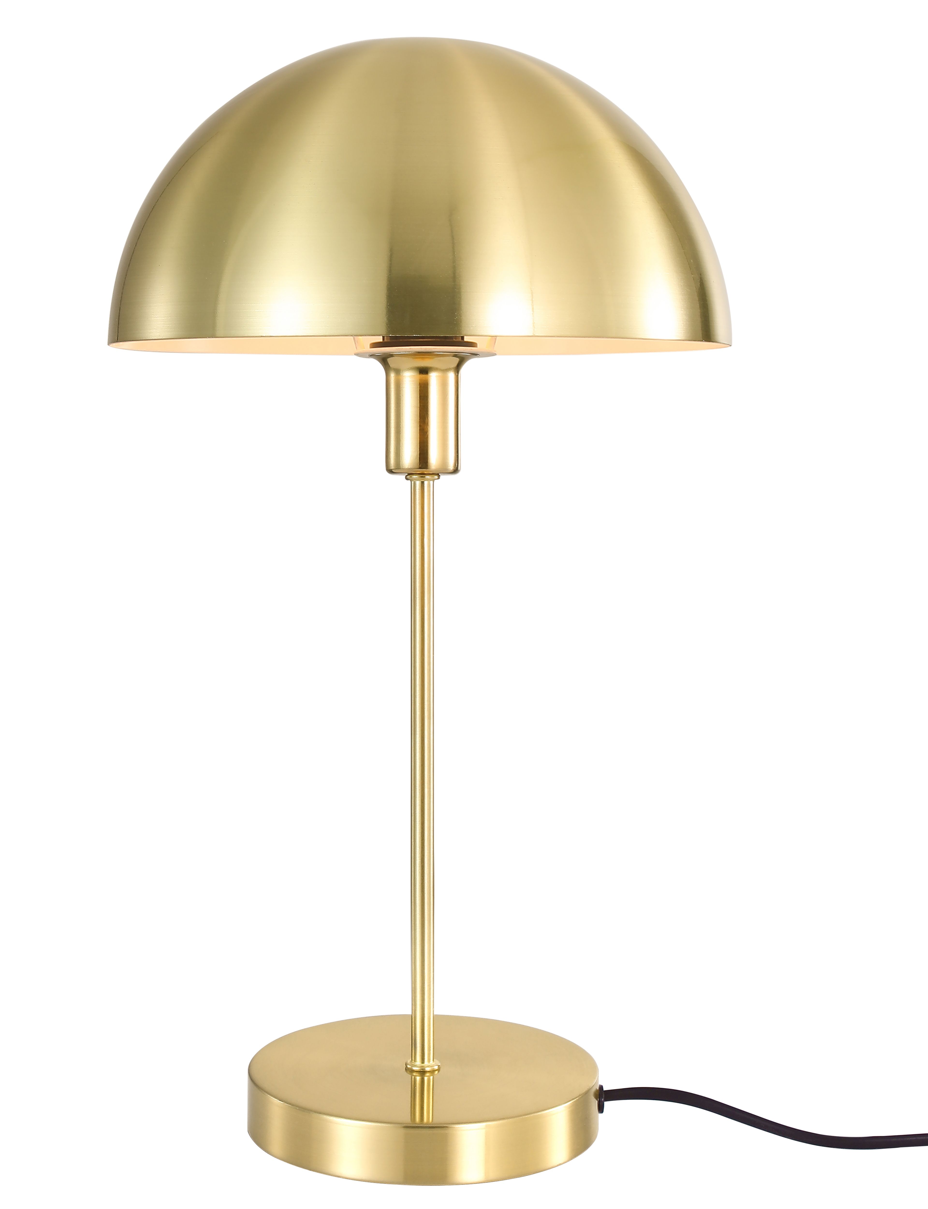 GoodHome Songor Modern Round Brushed Satin Brushed Brass effect Table lamp