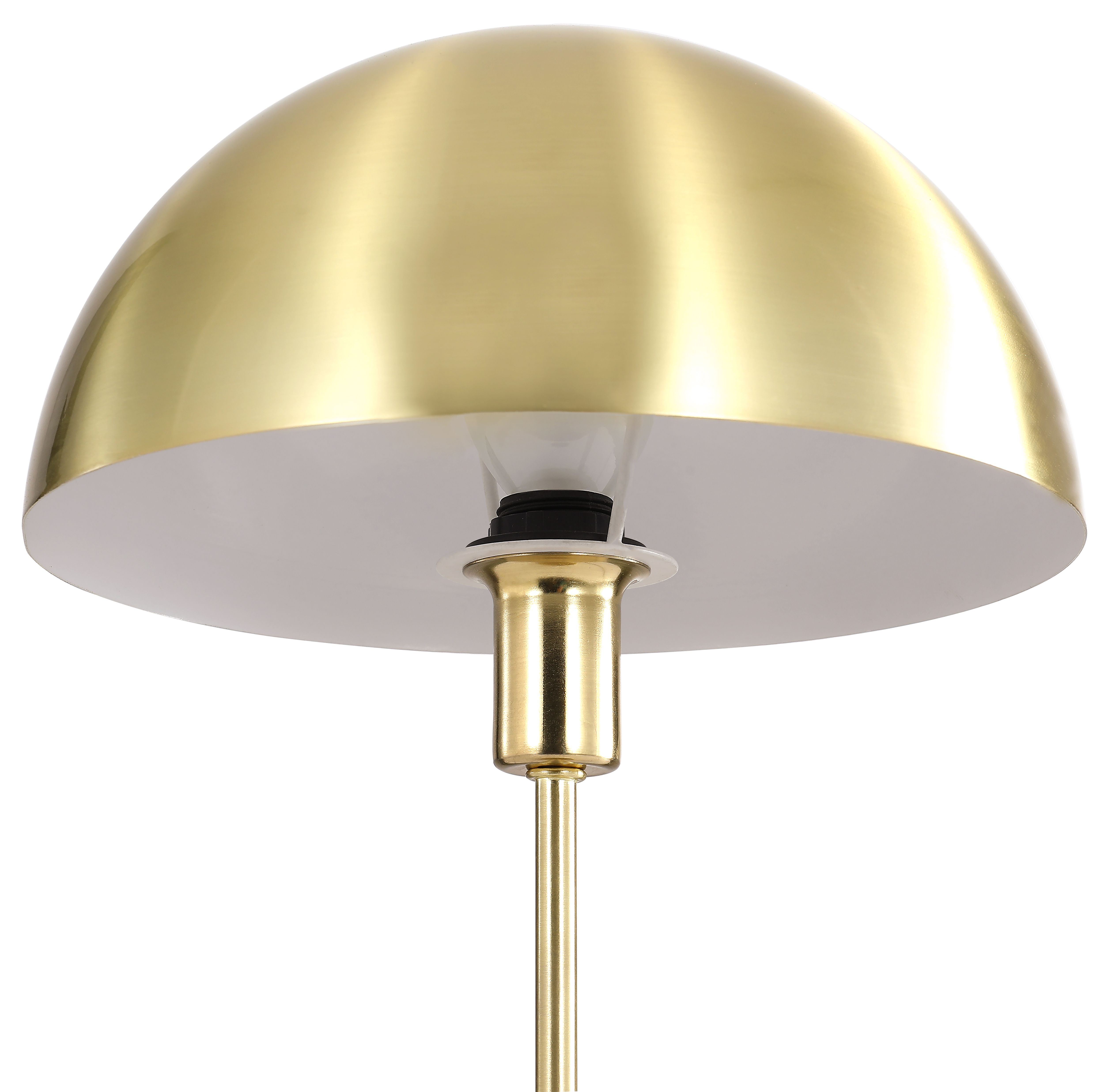 GoodHome Songor Modern Round Brushed Satin Brushed Brass effect Table lamp