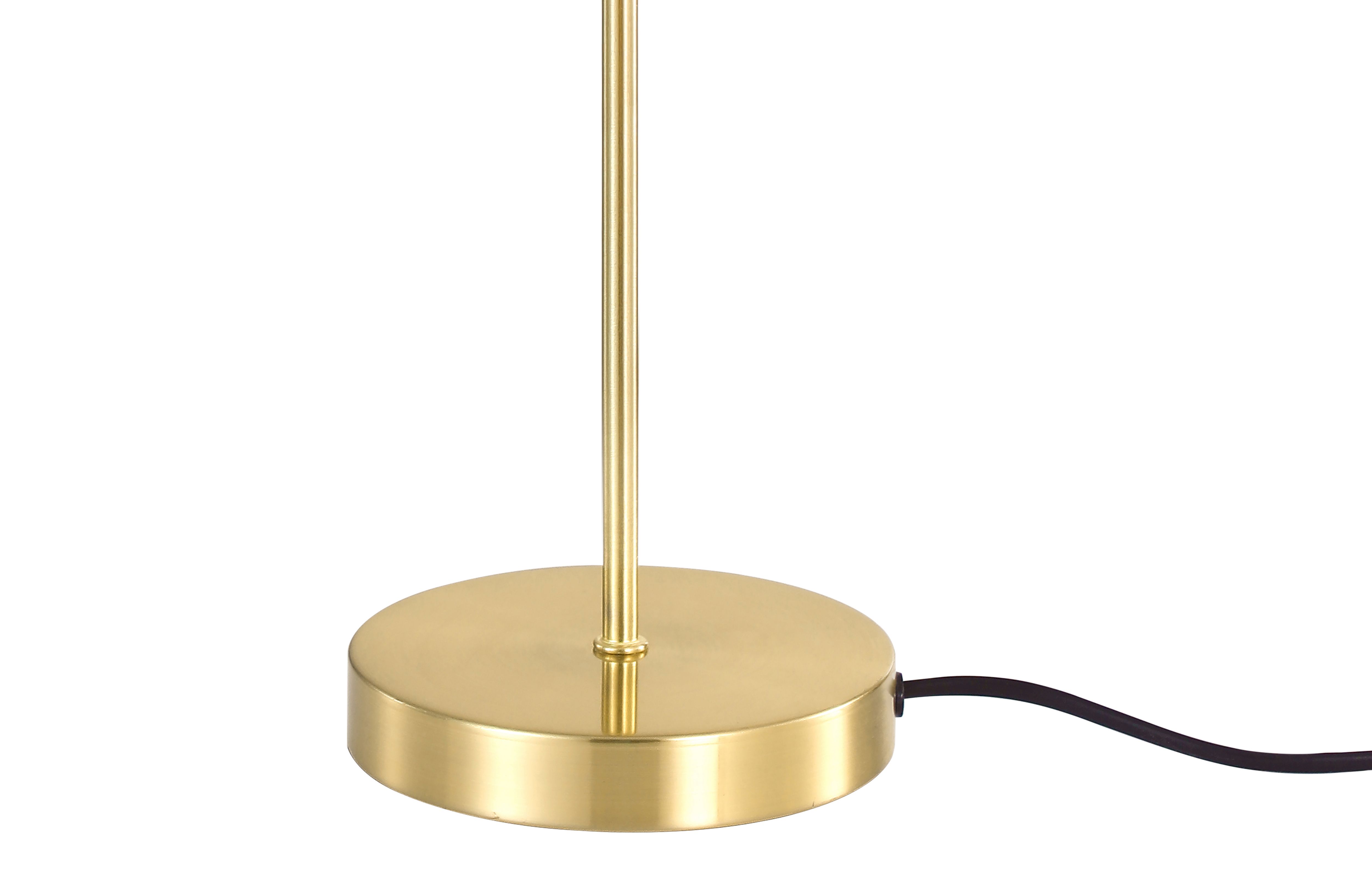 GoodHome Songor Modern Round Brushed Satin Brushed Brass effect Table lamp