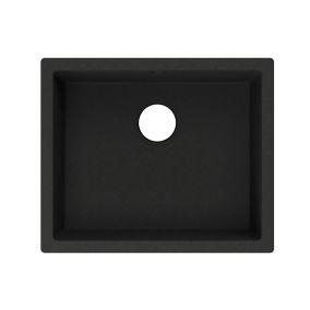 GoodHome Sorrel Black Composite quartz 1 Bowl Kitchen sink (W)550mm x (L)460mm