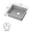 GoodHome Sorrel Grey Composite quartz 1 Bowl Kitchen sink 550mm x 460mm