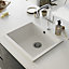 GoodHome Sorrel Matt White Composite quartz 1 Bowl Kitchen sink (W)550mm x (L)460mm