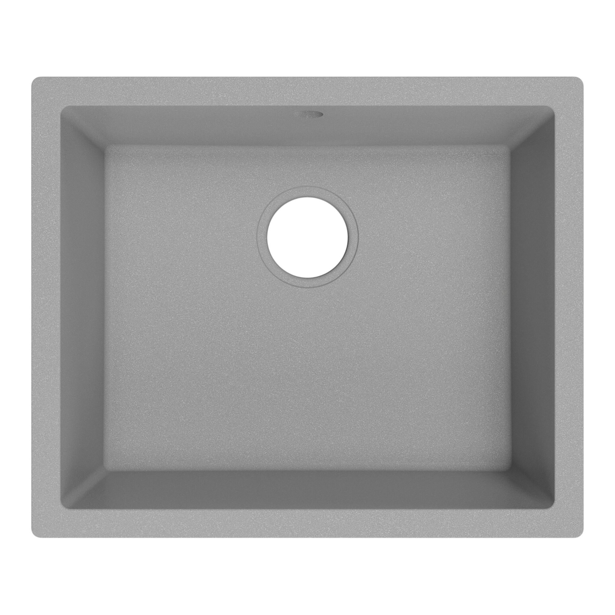GoodHome Sorrel Polished Grey Composite quartz 1 Bowl Kitchen sink 550mm x 460mm