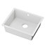 GoodHome Sorrel White Composite quartz 1 Bowl Kitchen sink 550mm x 460mm