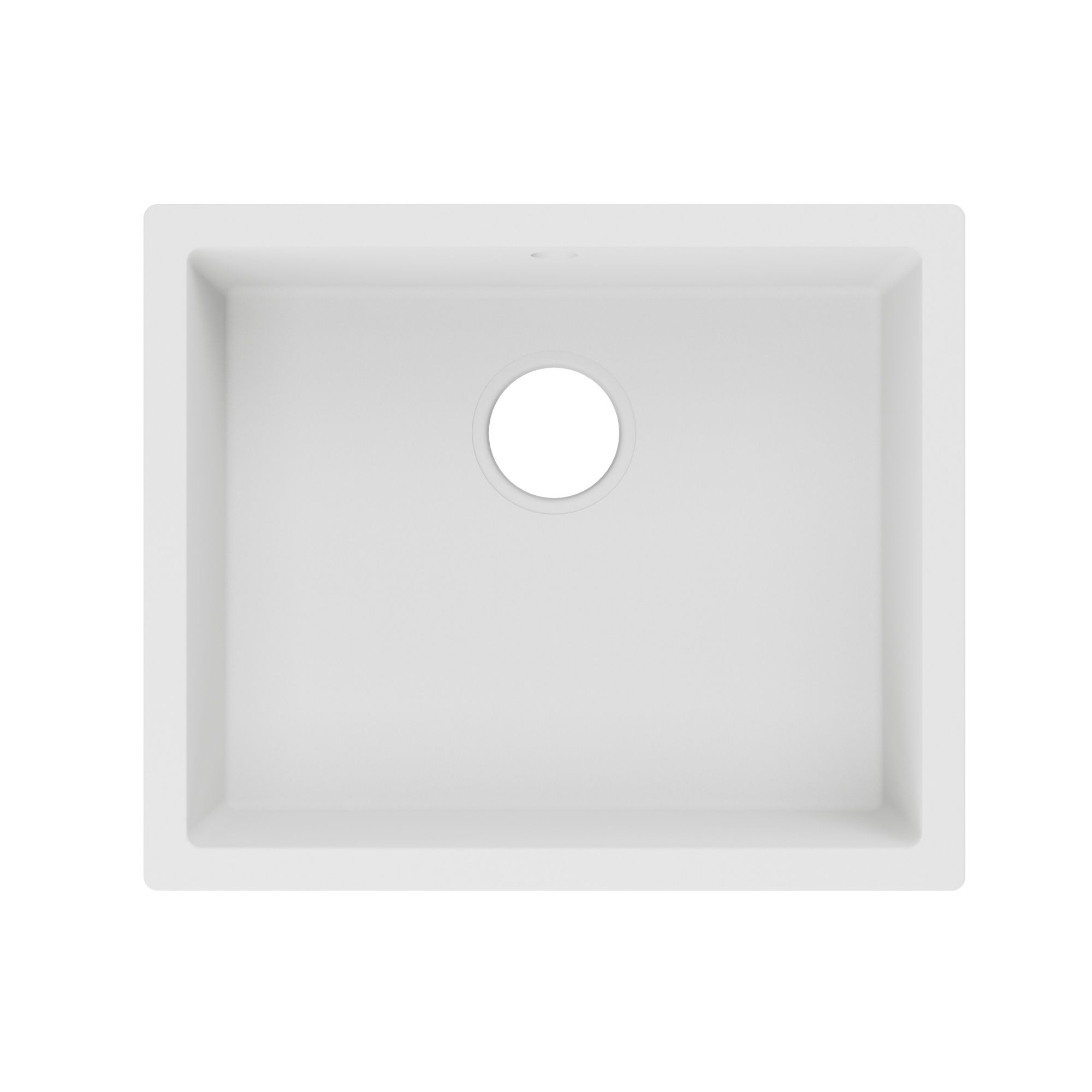 GoodHome Sorrel White Composite quartz 1 Bowl Kitchen sink 550mm x 460mm