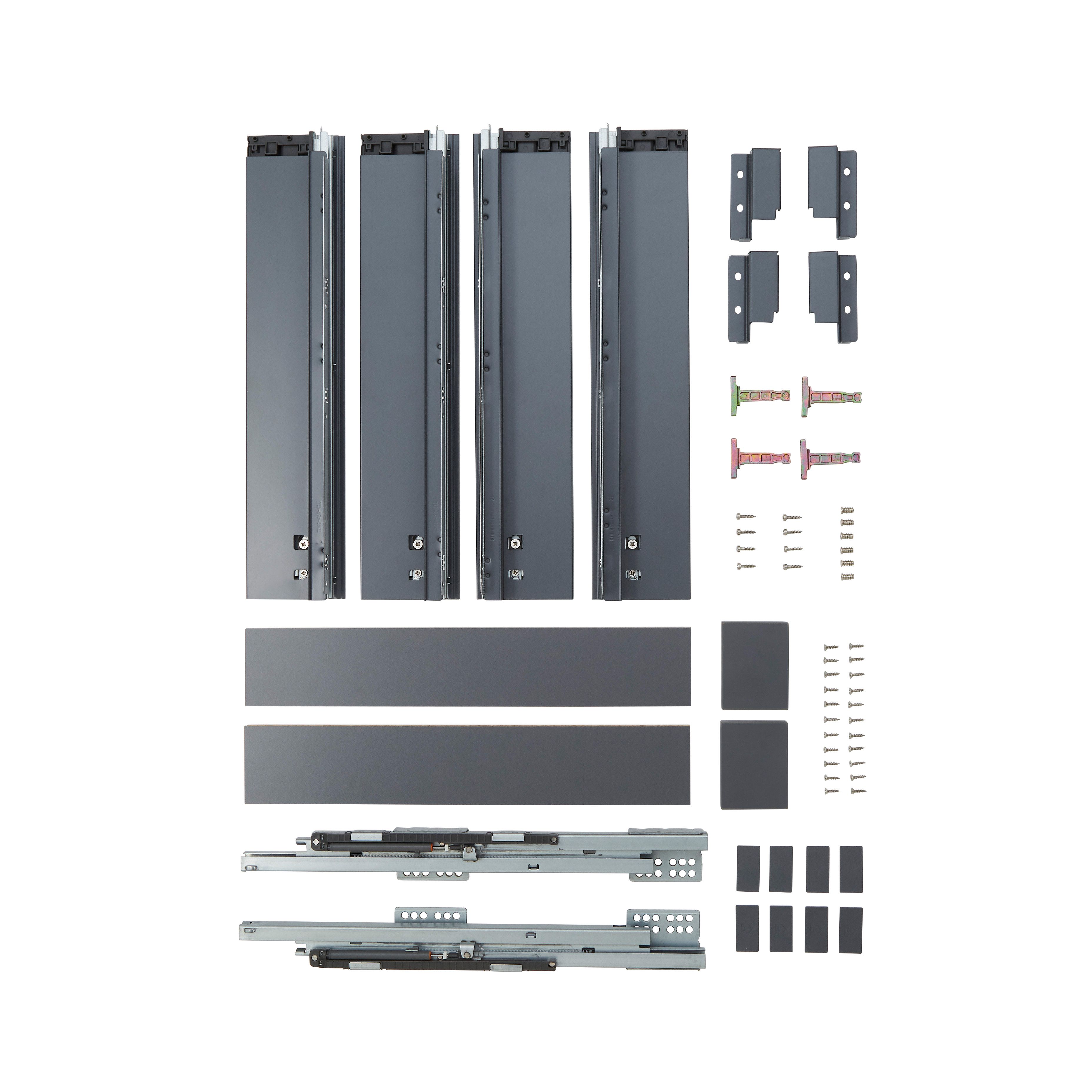 GoodHome Soto Matt Anthracite Kitchen drawer unit, 964mm