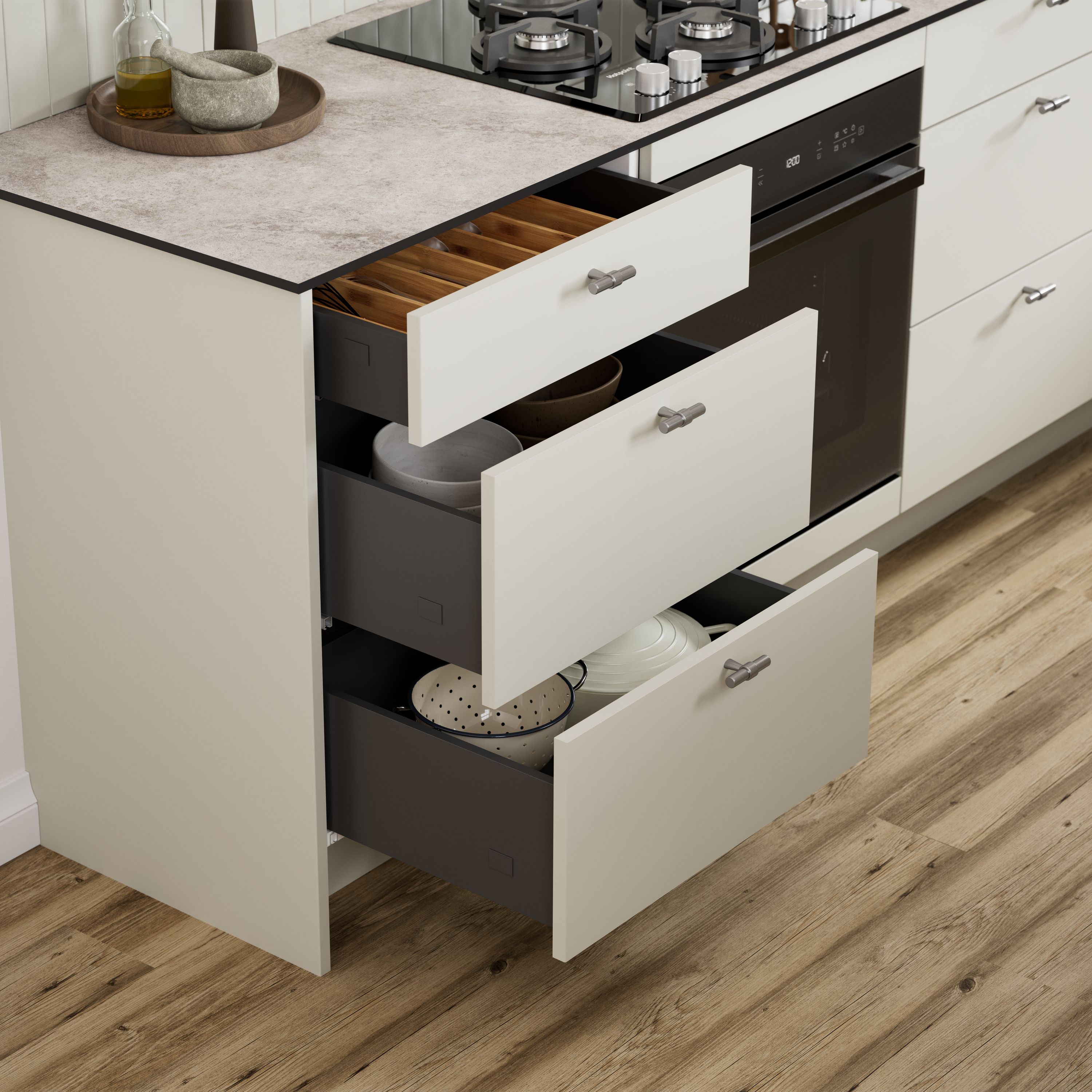 GoodHome Soto Soft-close Deep drawer box (W)600mm