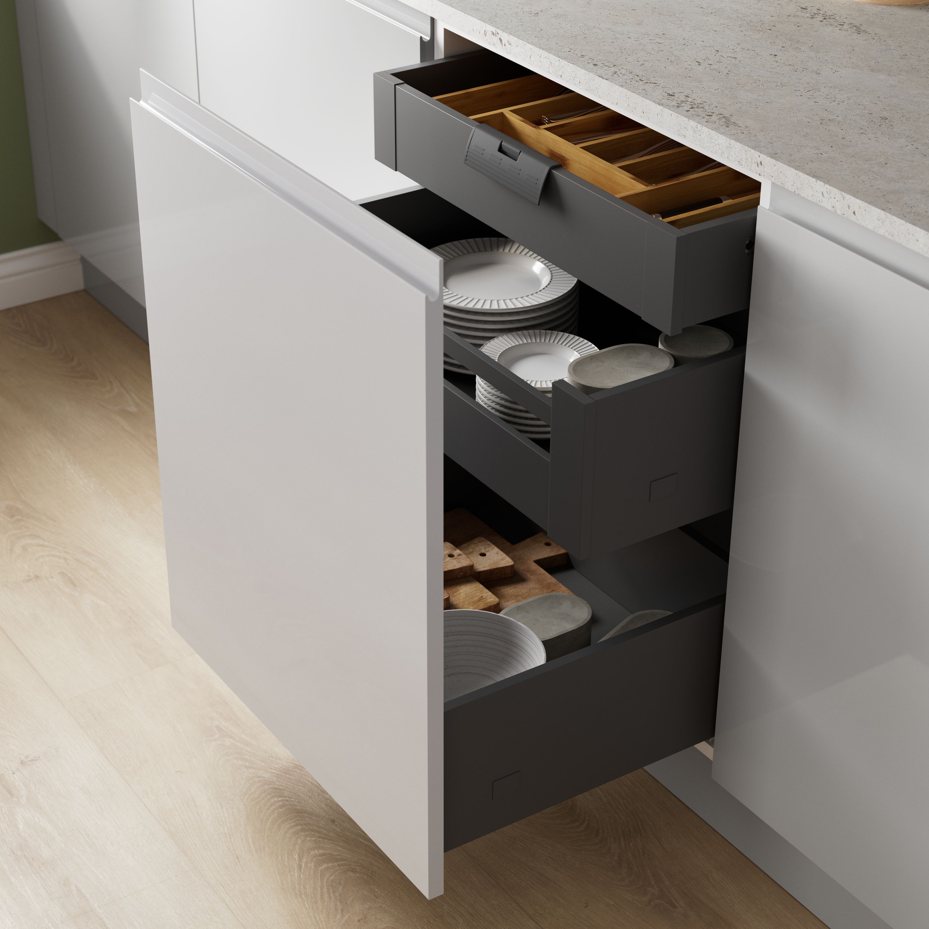 GoodHome Soto Soft-close Deep drawer box (W)600mm