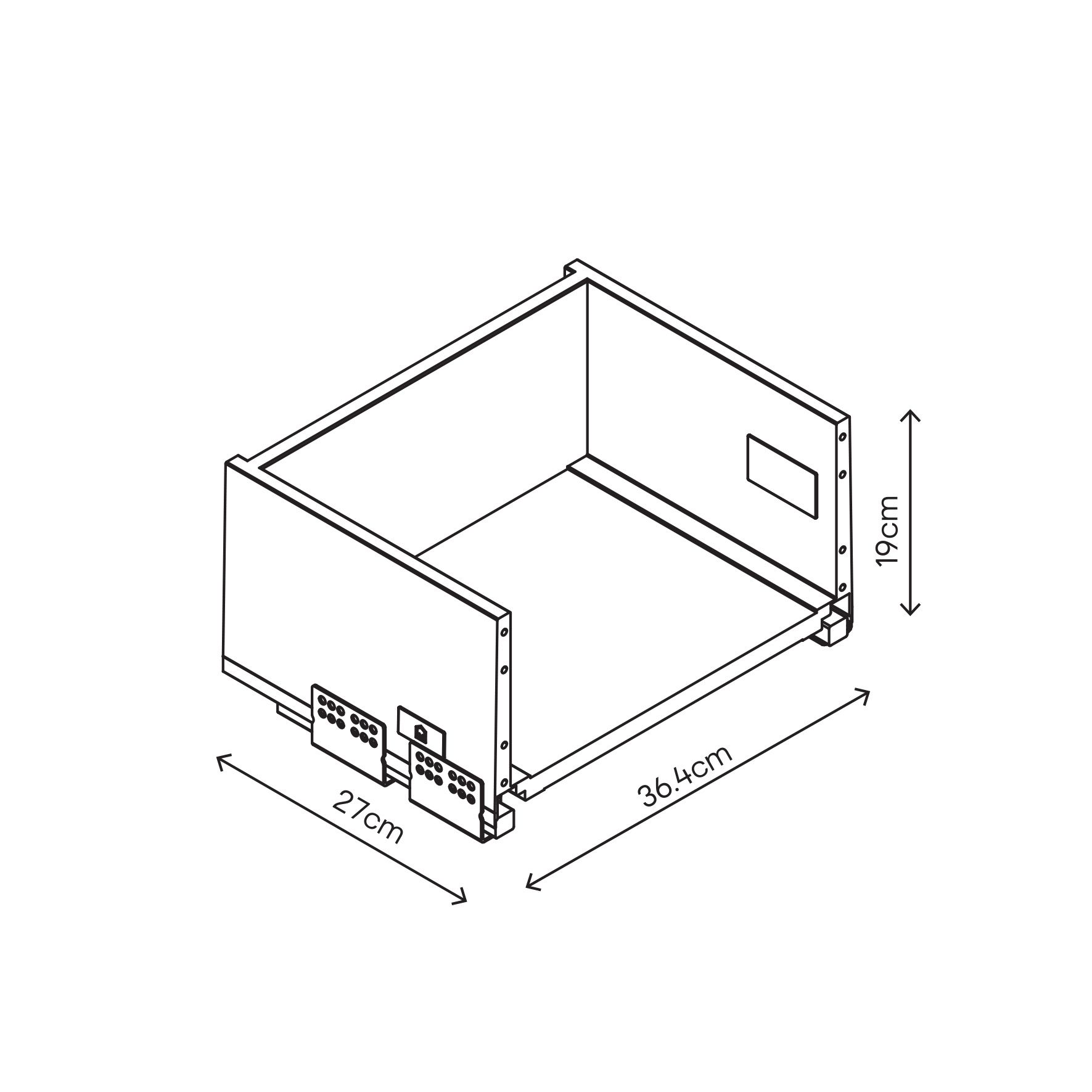 GoodHome Soto Soft-close Slimline deep drawer box (W)400mm