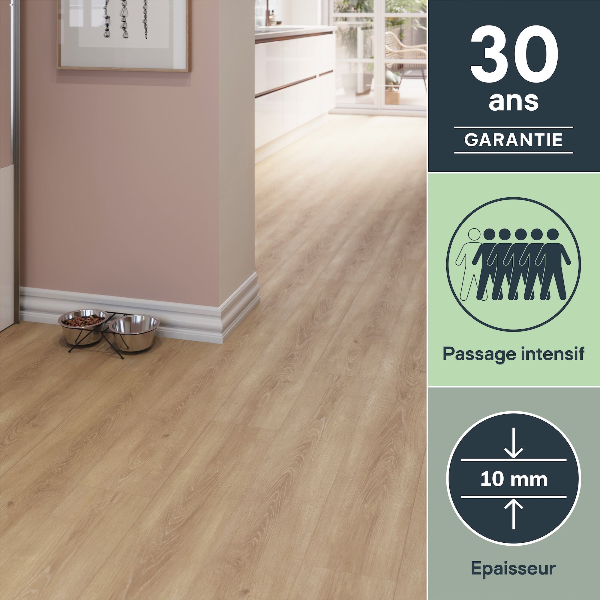 GoodHome Southwell Natural Wood effect Wood effect Laminate Flooring, 1.59m²