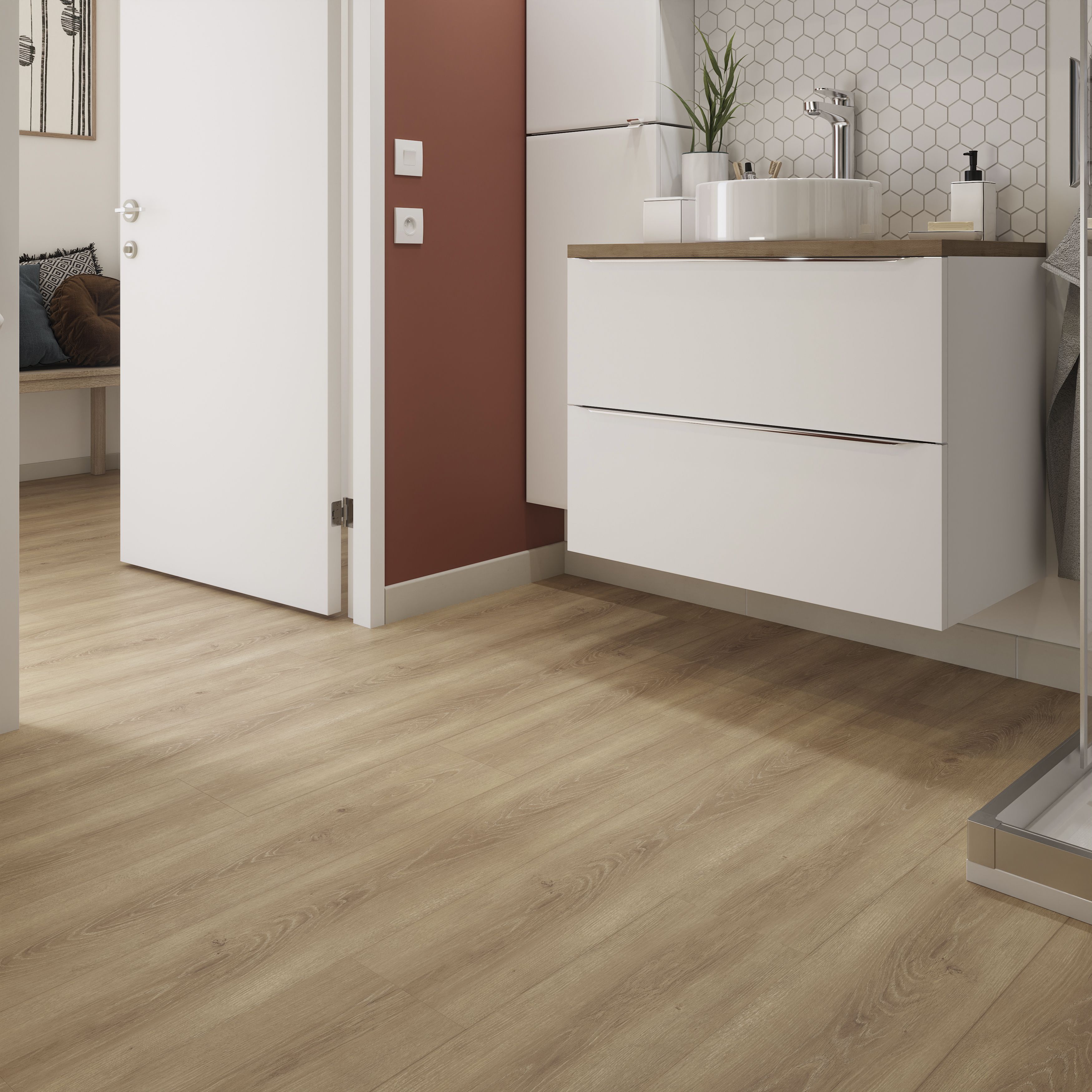 GoodHome Southwell Natural Wood effect Wood effect Laminate Flooring, 1.59m�²