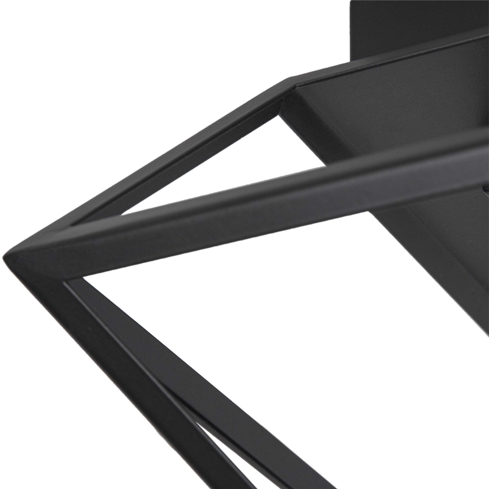 GoodHome Square Matt Metal Black 2 Lamp LED Ceiling light
