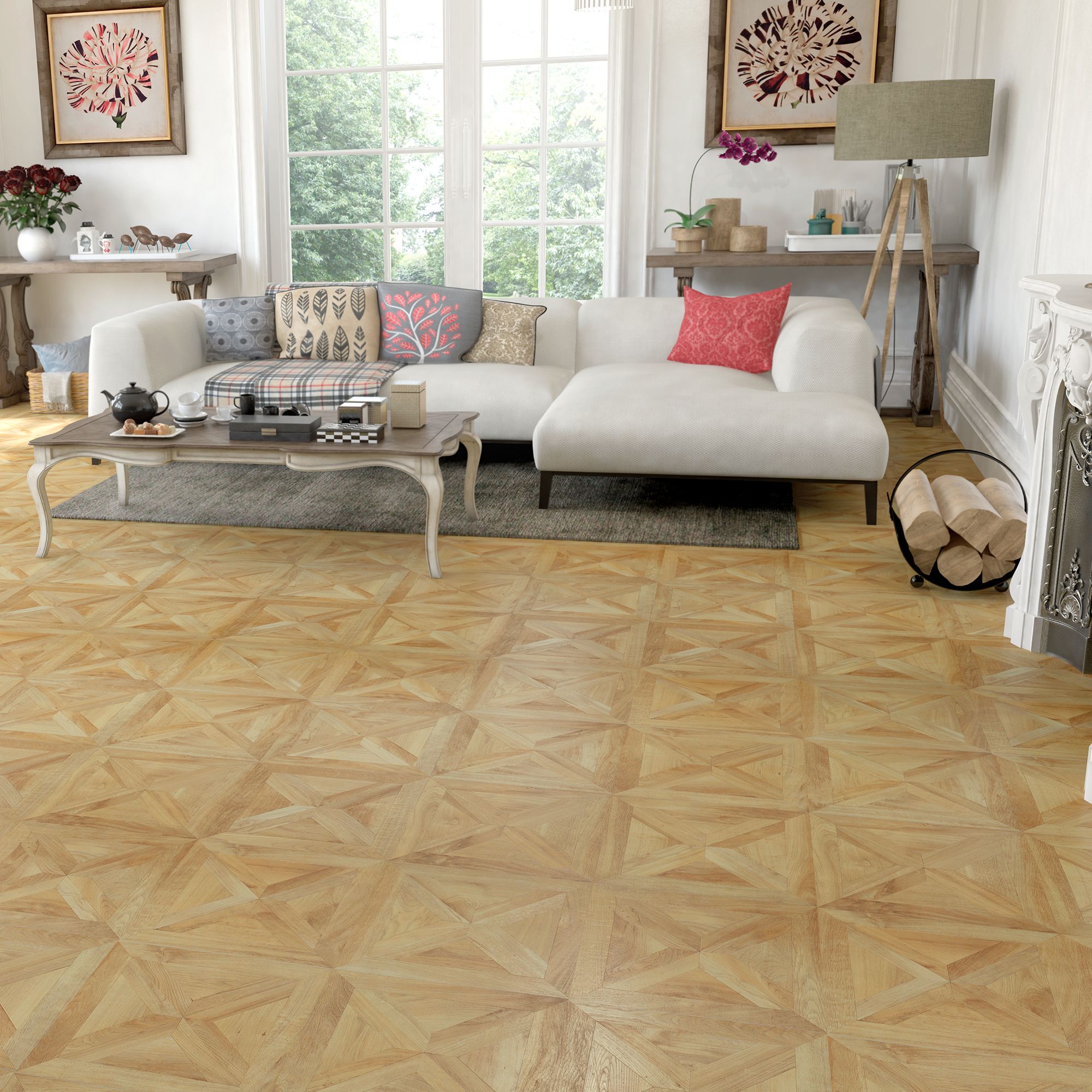 GoodHome Staccato Natural Wood effect Laminate Flooring, 1.86m²