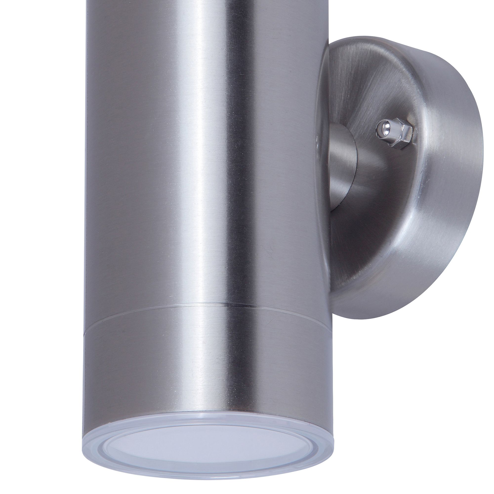GoodHome Stainless steel Mains-powered Integrated LED Outdoor Double Wall light 760lm (Dia)6cm