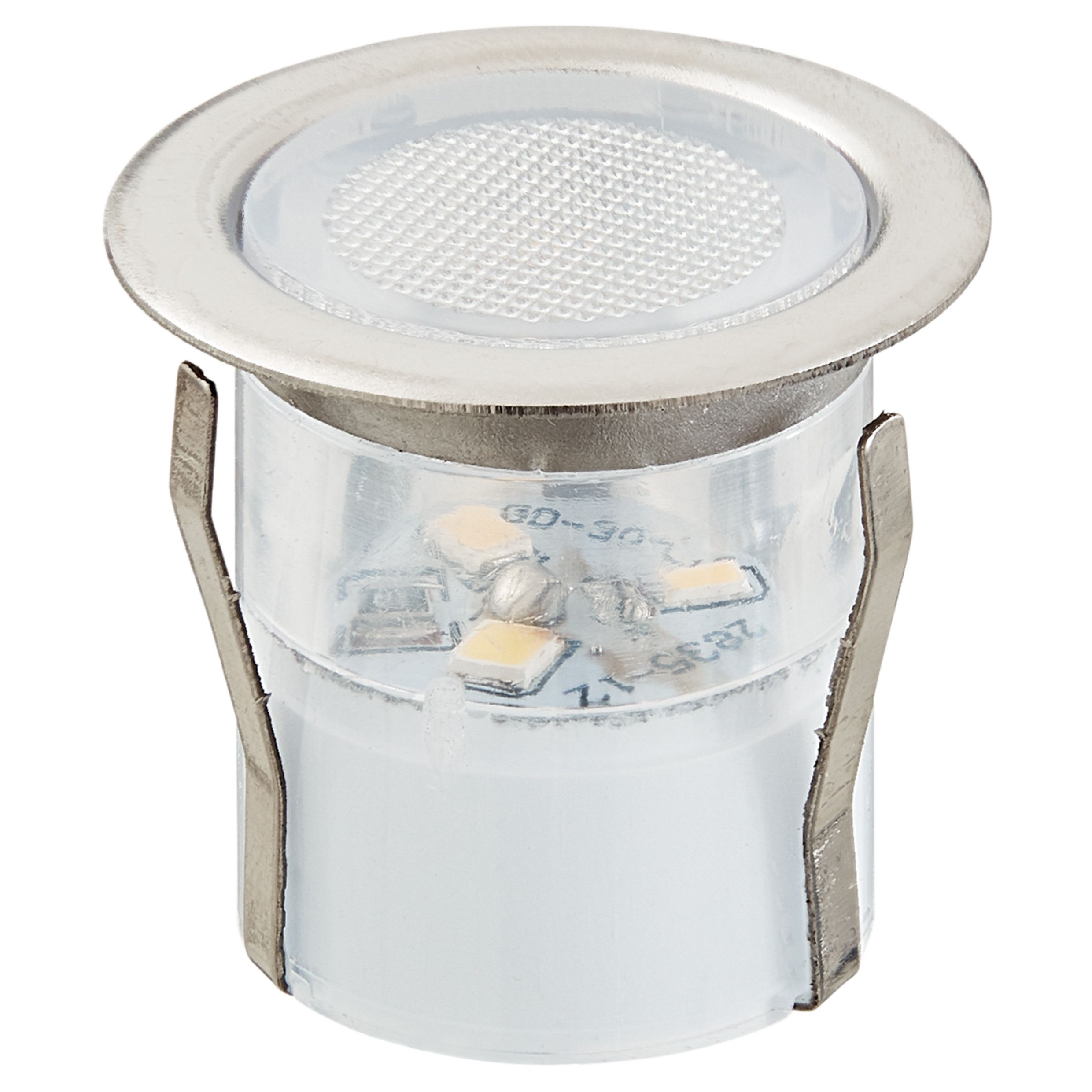 GoodHome Stainless steel Mains-powered Neutral white LED Round Deck light, Pack of 10
