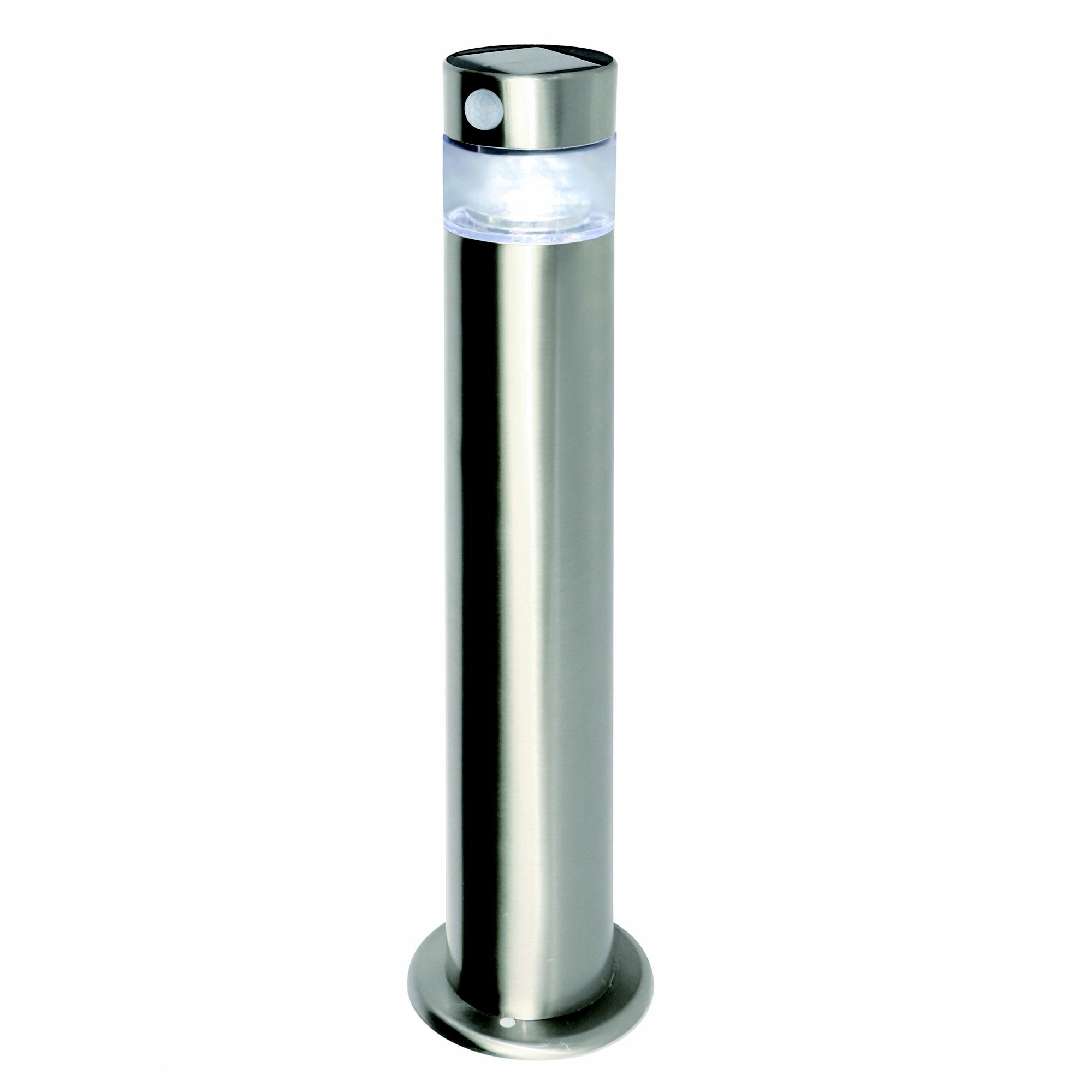 GoodHome Stainless steel Solar-powered Integrated LED Outdoor Post light