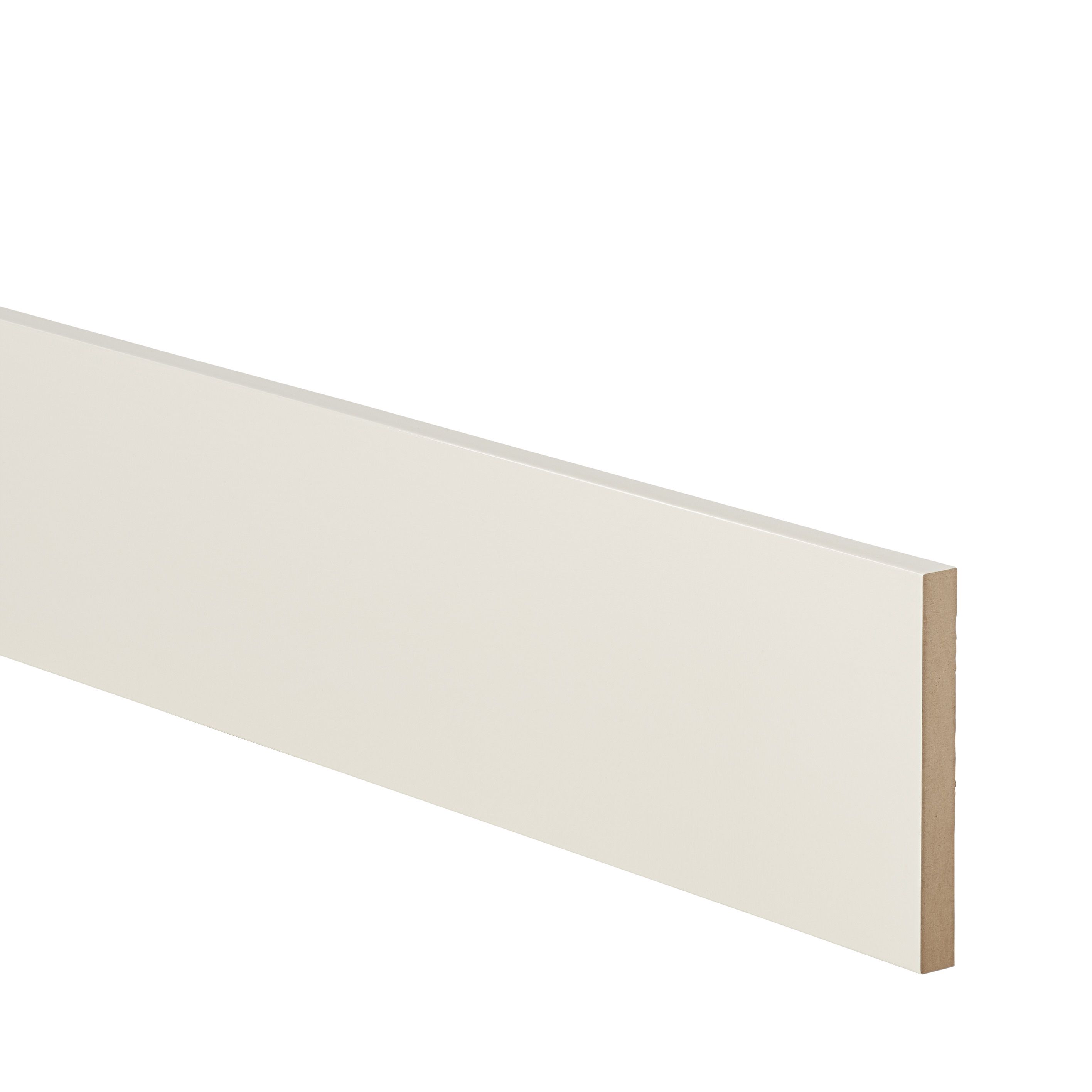 GoodHome Stevia Cream Square edge Plinth, (L)2400mm