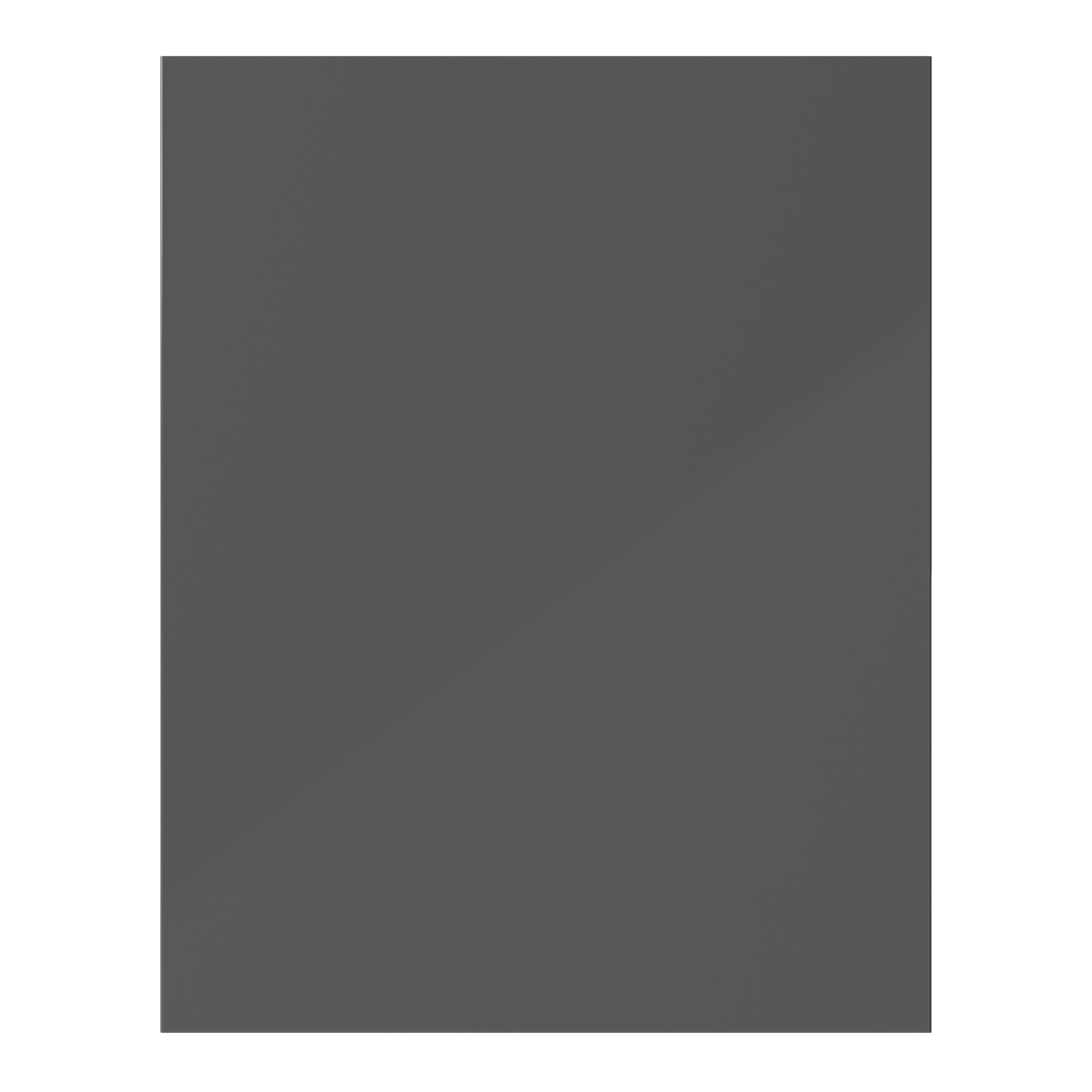 GoodHome Stevia & Garcinia Gloss anthracite Slab Clad on end panel (H)715mm (W)595mm