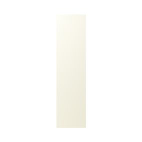 GoodHome Stevia & Garcinia Gloss cream slab Tall Appliance & larder End panel (H)2190mm (W)570mm, Pair