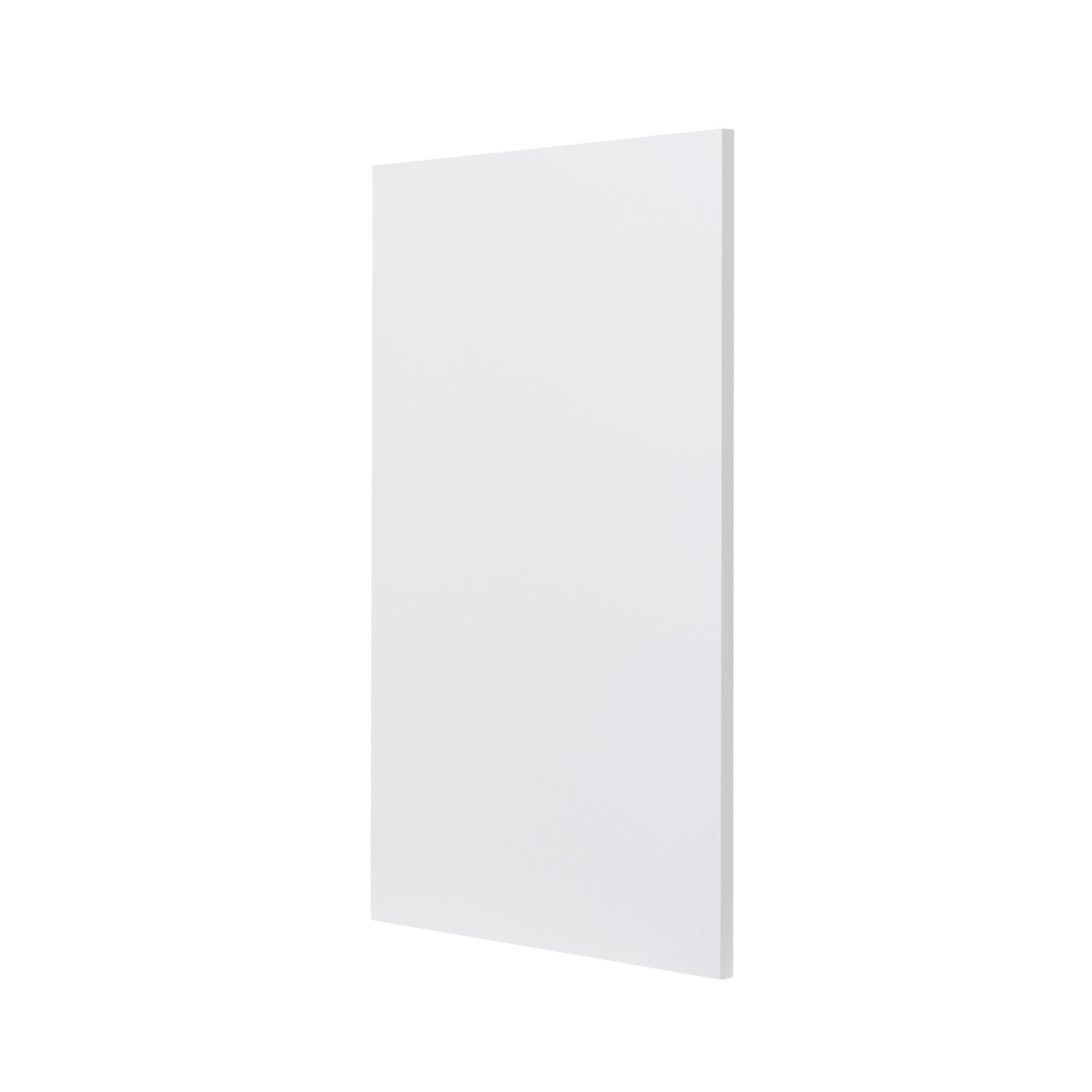 GoodHome Stevia & Garcinia Gloss white slab Standard Base End support panel (H)870mm (W)590mm