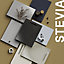 GoodHome Stevia & Garcinia Gloss white slab Tall Appliance & larder Clad on end panel (H)2400mm (W)610mm